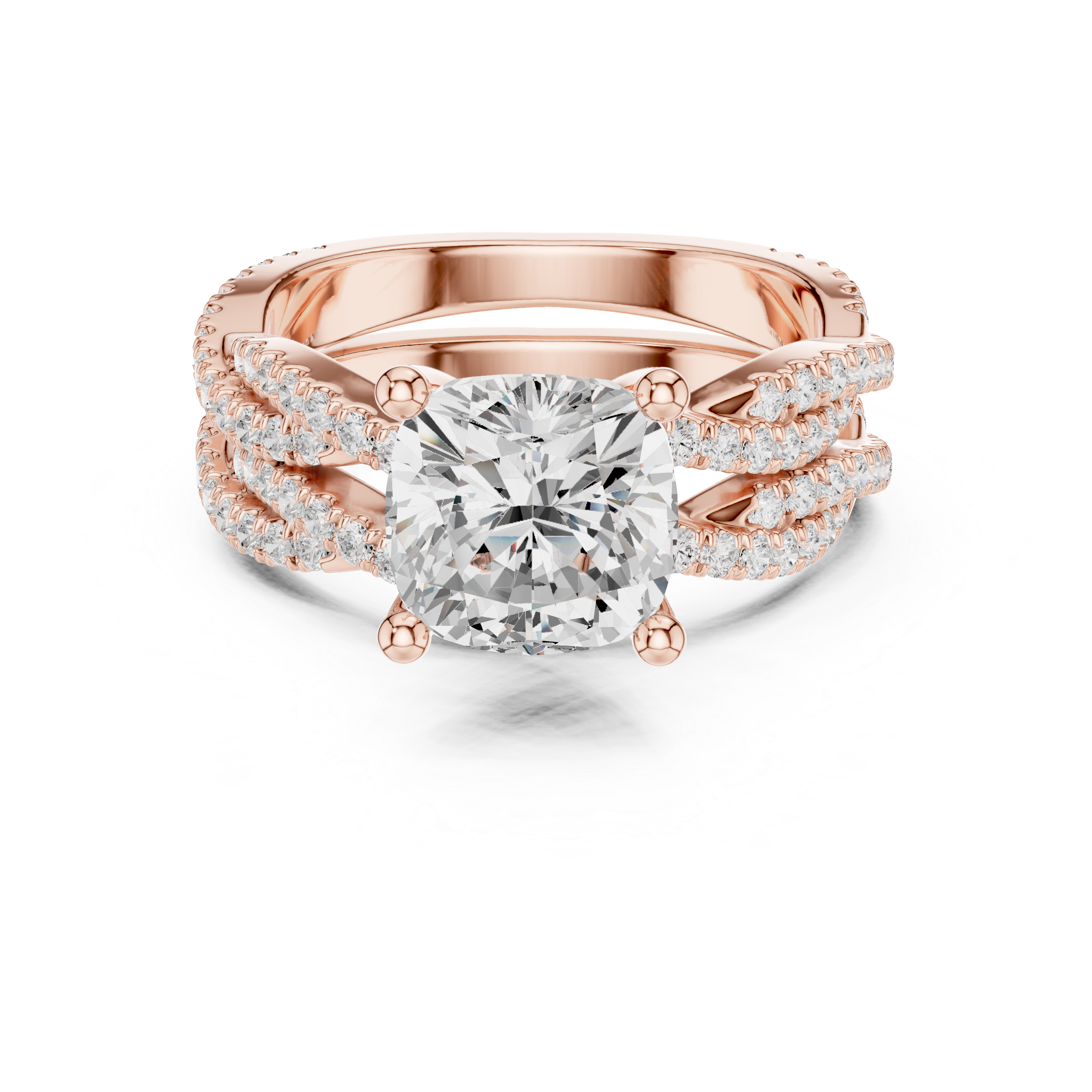 Elegant 3.23 Carat Cushion Cut Natural Diamond Engagement Ring – Premium H-VS1