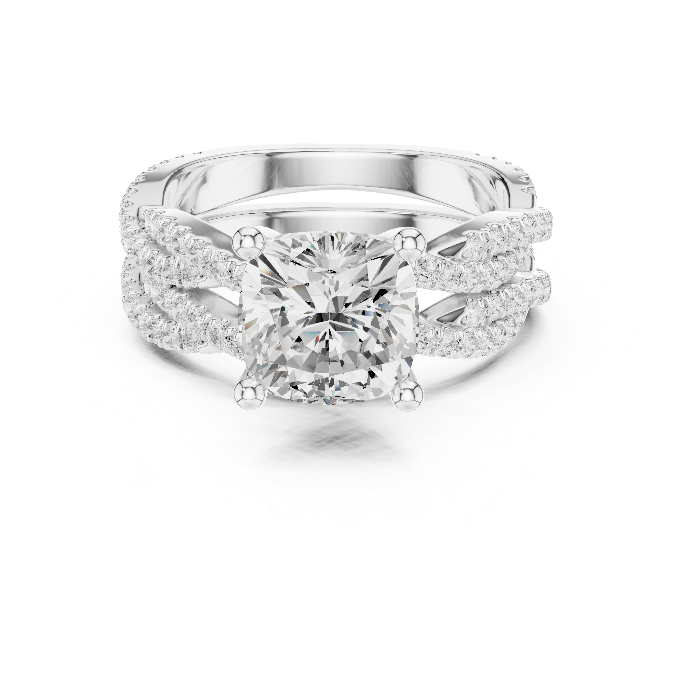 Elegant 3.23 Carat Cushion Cut Natural Diamond Engagement Ring – Premium H-VS1