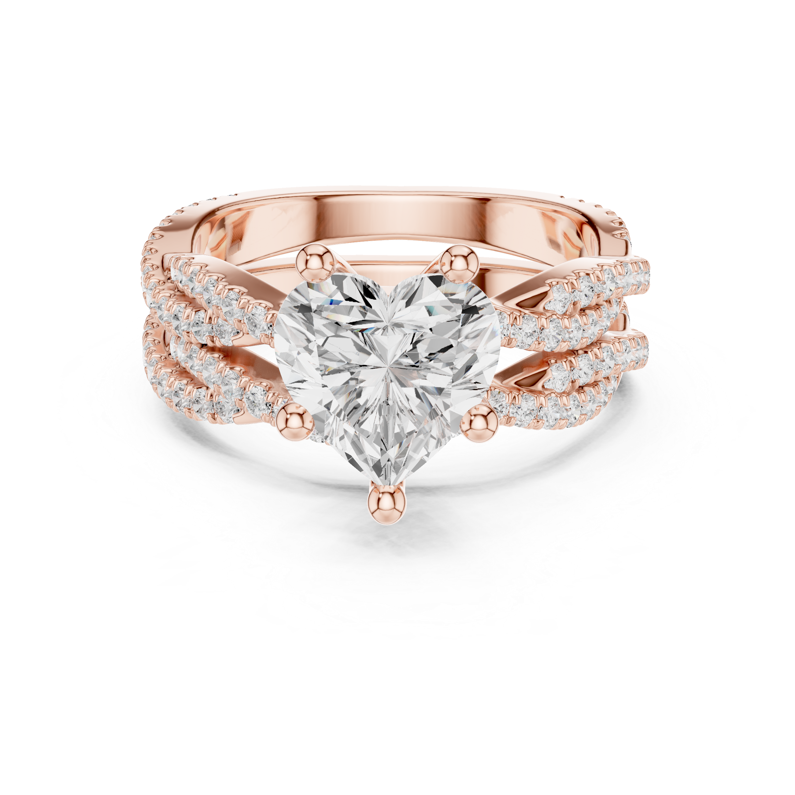 3.23 Carat Heart Shape Natural Diamond Engagement Ring – J Color VS2 Clarity