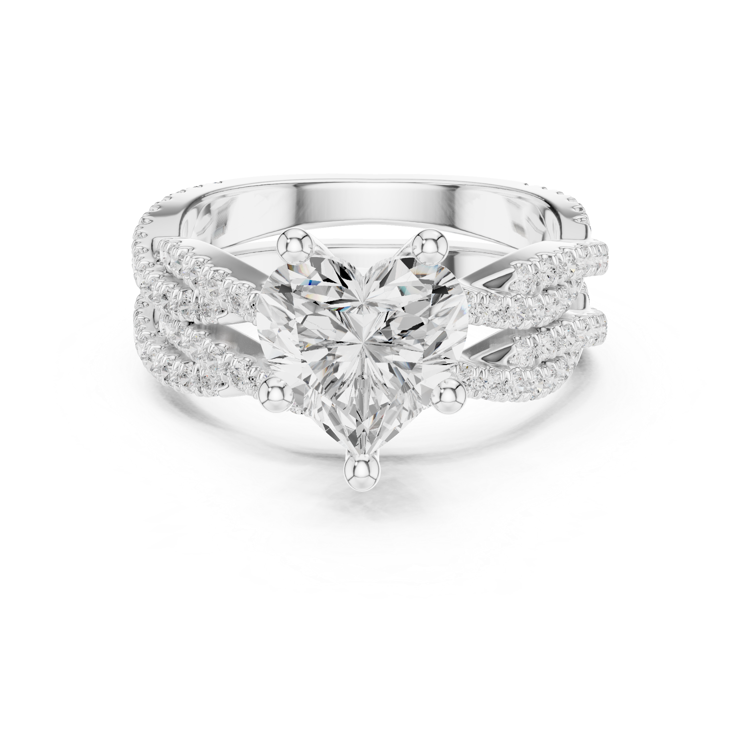 3.23 Carat Heart Shape Natural Diamond Engagement Ring – J Color VS2 Clarity