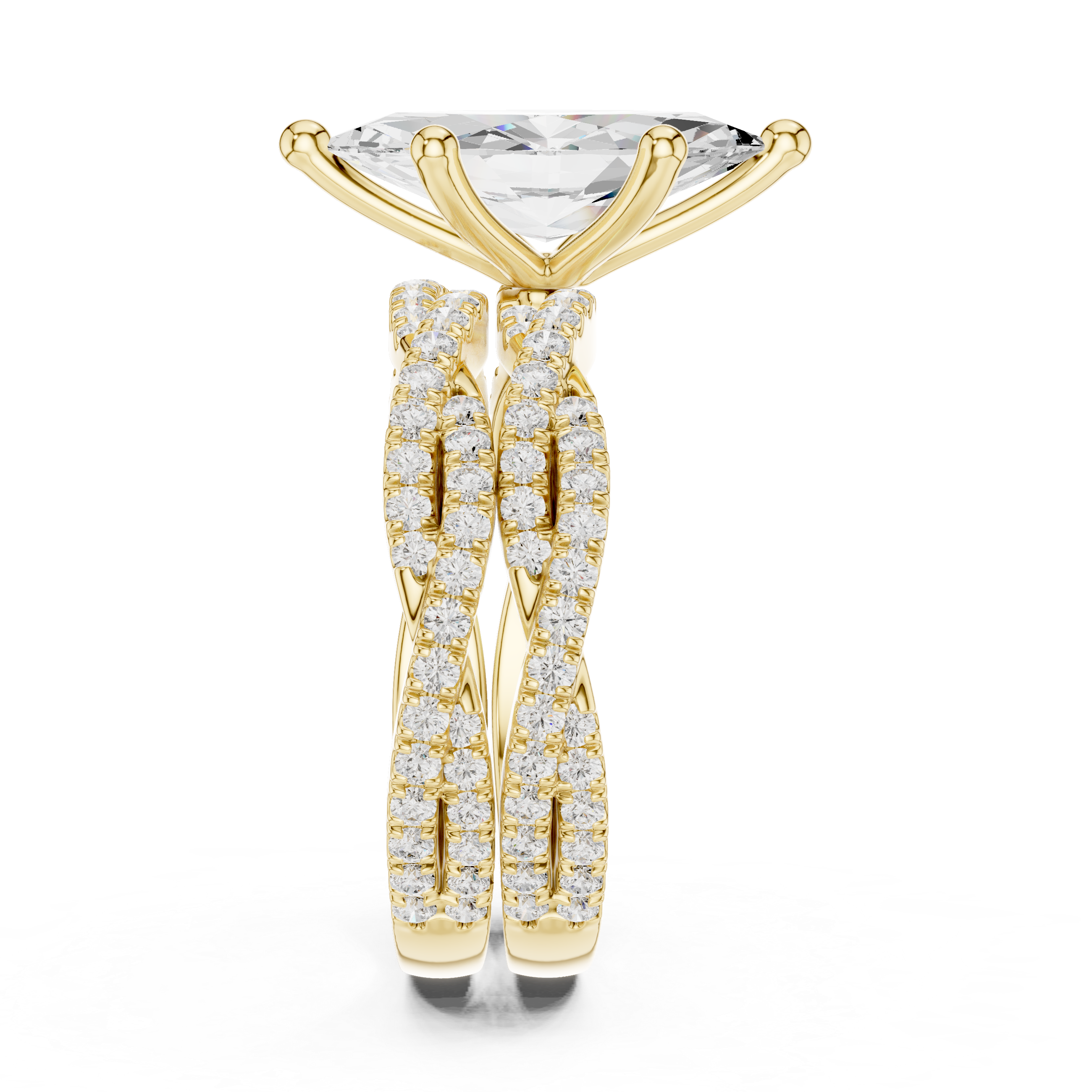 3.23 Carat Marquise & Round Cut Natural Diamond Engagement Ring – H Color VS1 Clarity