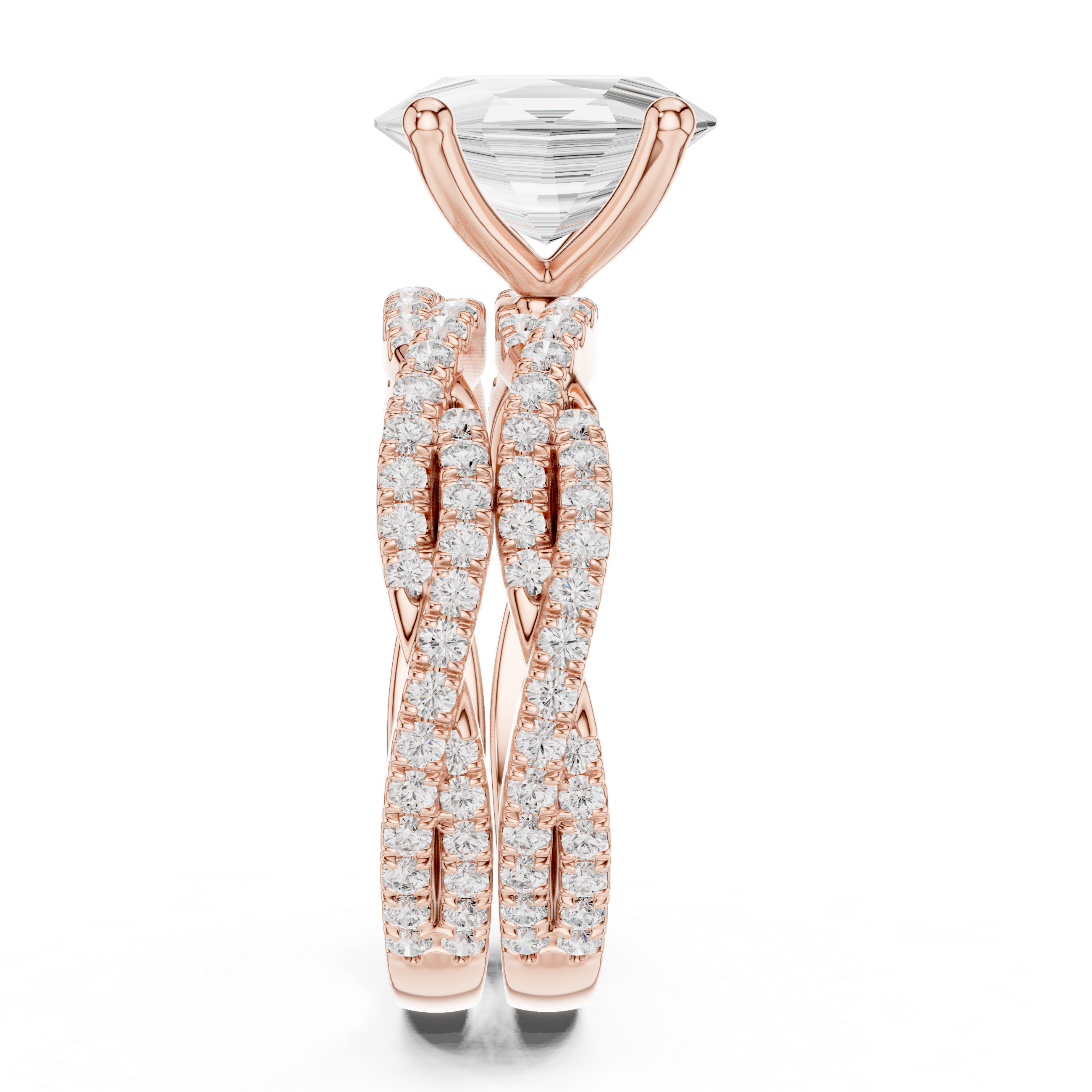 3.23 Carat Oval & Round Cut Natural Diamond Engagement Ring – J Color SI1 Clarity