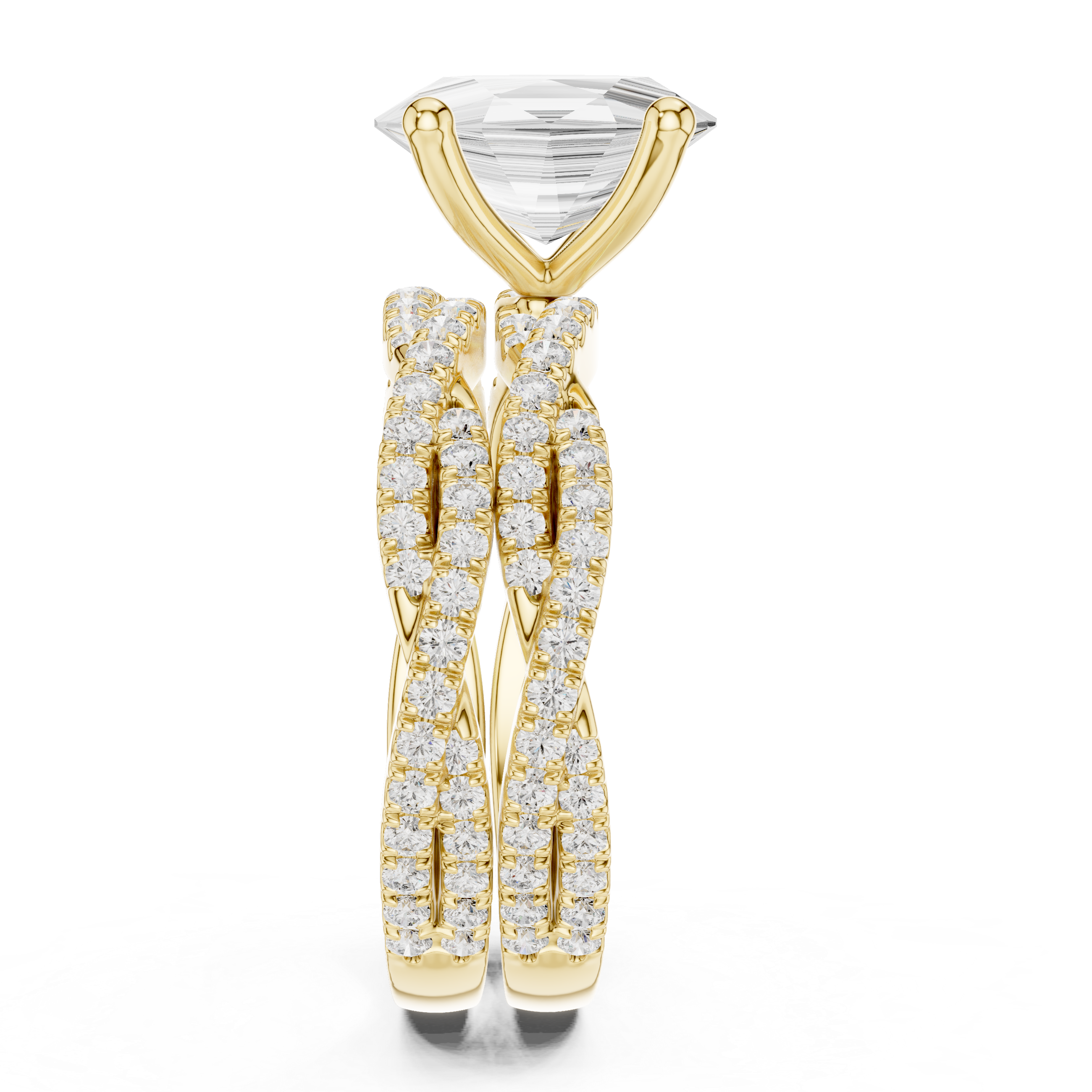 3.23 Carat Oval & Round Cut Natural Diamond Engagement Ring – J Color SI1 Clarity