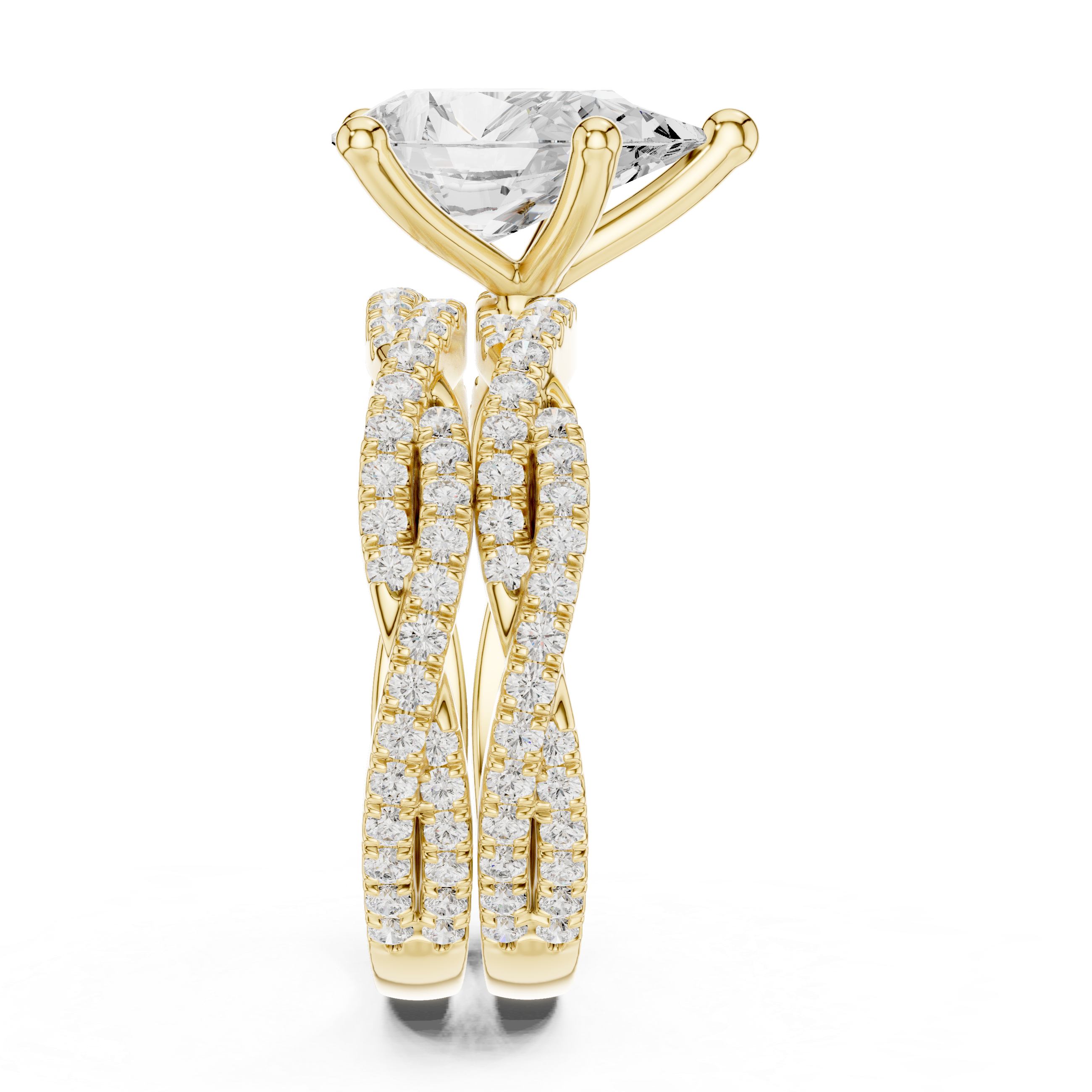 3.23 Carat Pear & Round Cut Natural Diamond Engagement Ring – I Color VS1 Clarity