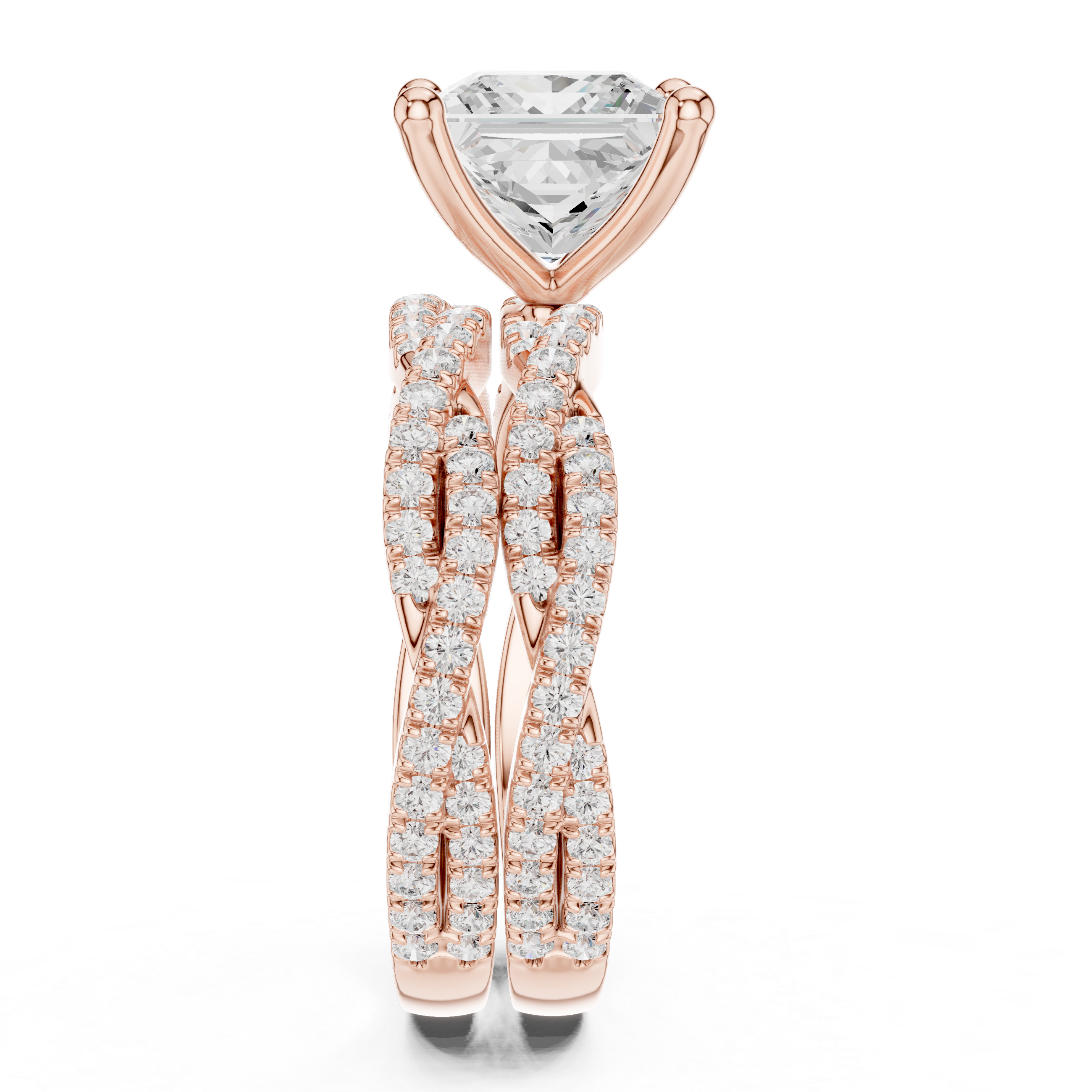 3.23 Carat Princess Cut Natural Diamond Engagement Ring – H Color VS1 Clarity