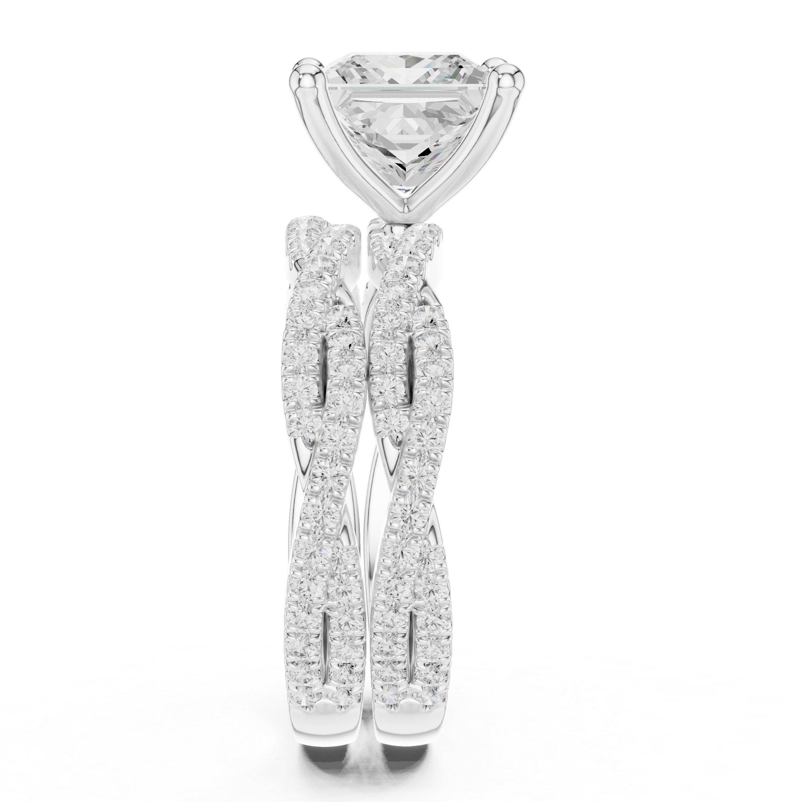 3.23 Carat Princess Cut Natural Diamond Engagement Ring – H Color VS1 Clarity