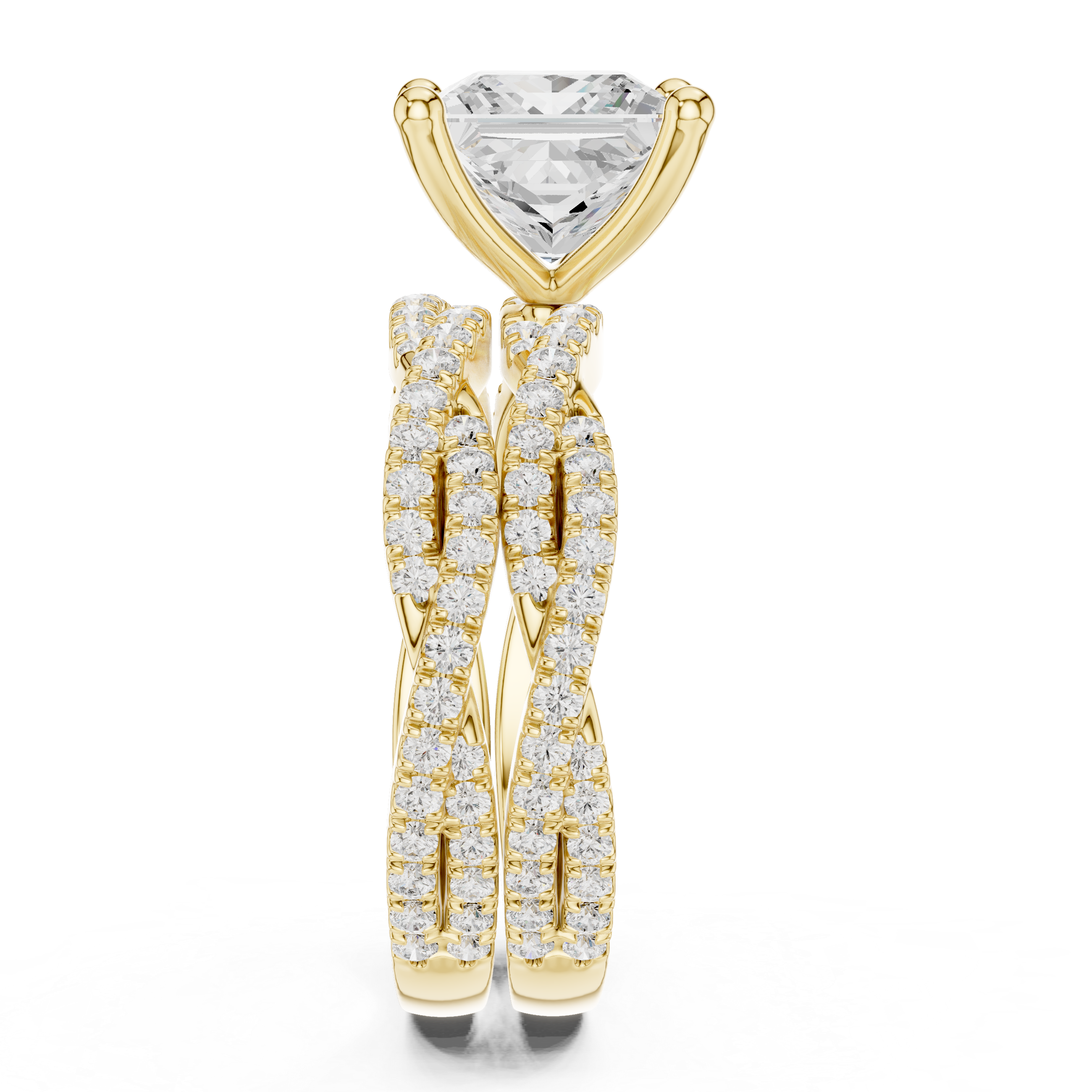 3.23 Carat Princess Cut Natural Diamond Engagement Ring – H Color VS1 Clarity