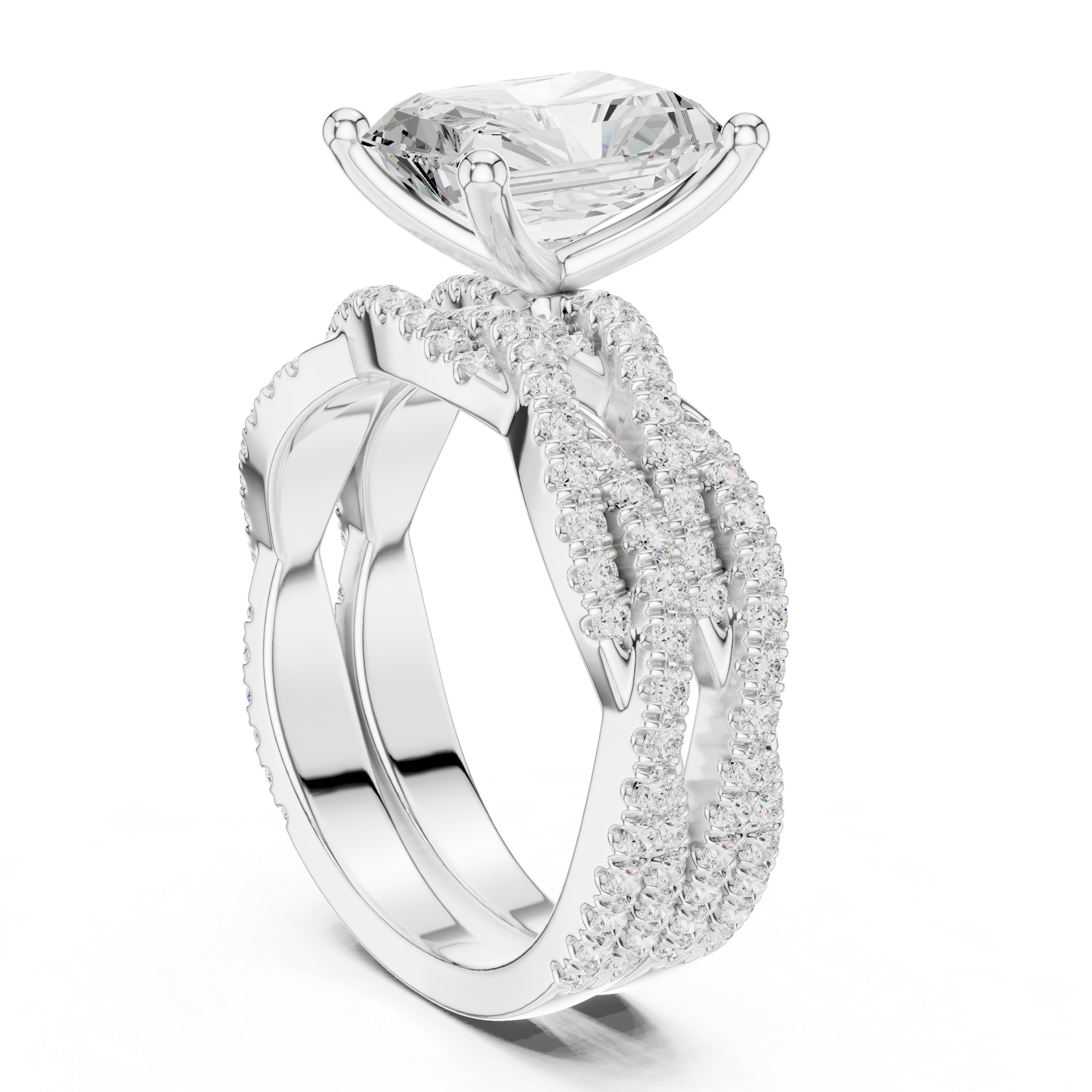 3.23 Carat Radiant Cut Natural Diamond Engagement Ring – J Color SI2 Clarity