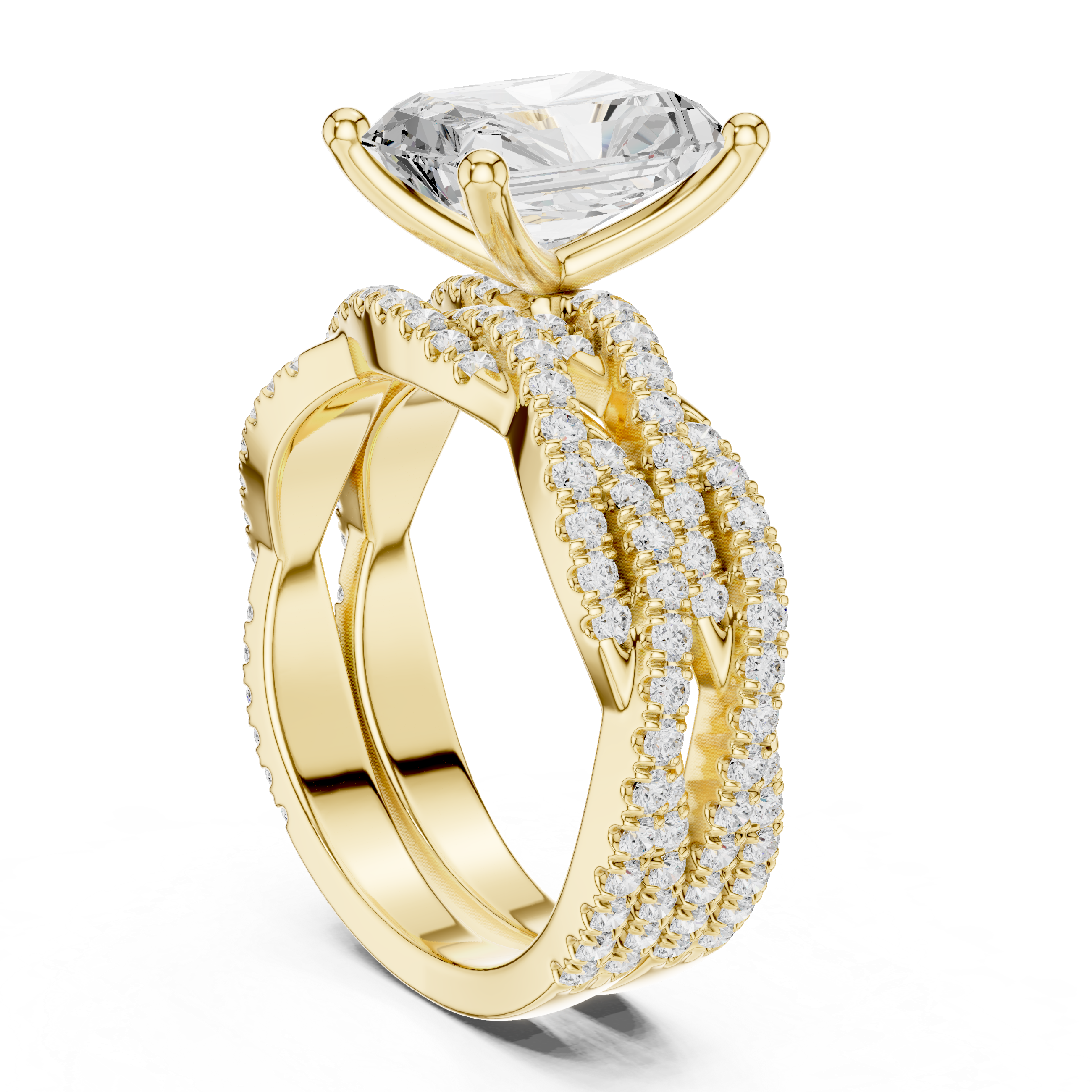 3.23 Carat Radiant Cut Natural Diamond Engagement Ring – J Color SI2 Clarity