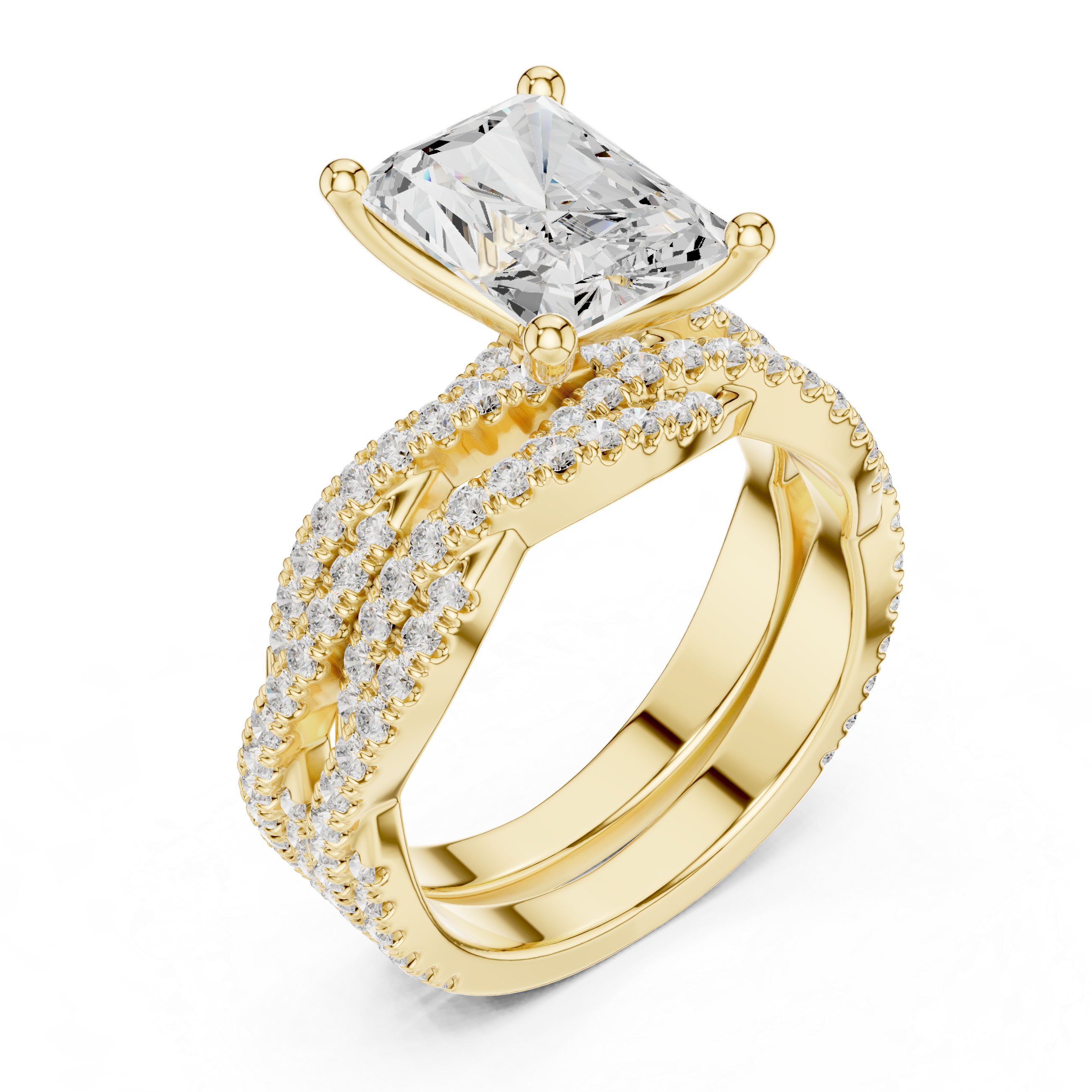 3.23 Carat Radiant Cut Natural Diamond Engagement Ring – J Color SI2 Clarity