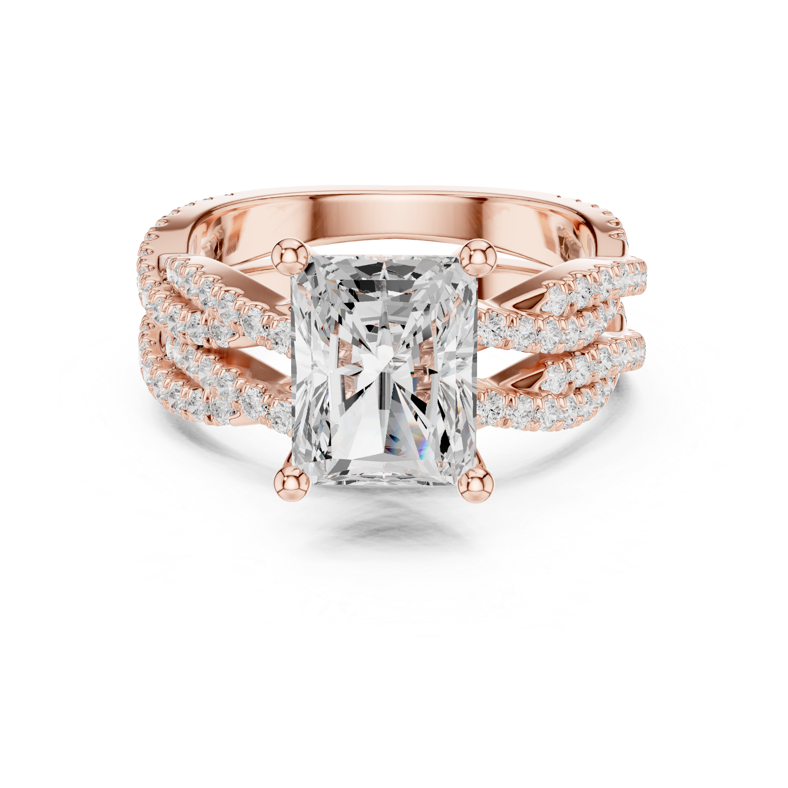 3.23 Carat Radiant Cut Natural Diamond Engagement Ring – J Color SI2 Clarity