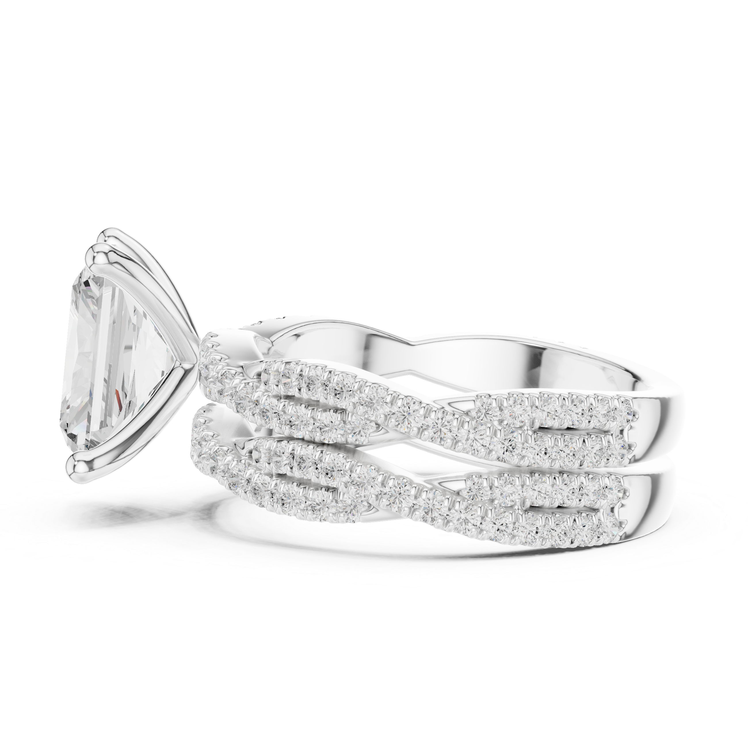 3.23 Carat Radiant Cut Natural Diamond Engagement Ring – J Color SI2 Clarity