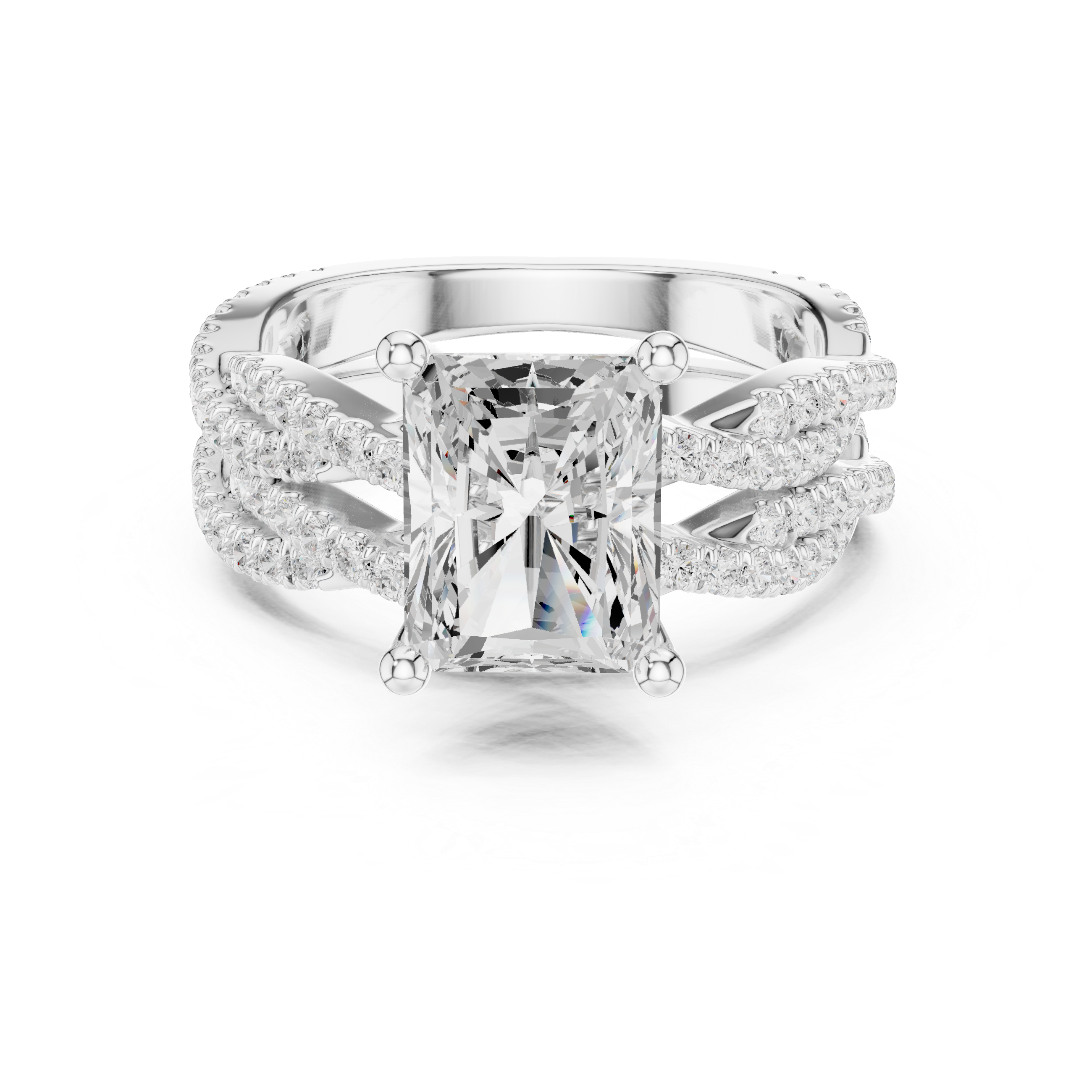 3.23 Carat Radiant Cut Natural Diamond Engagement Ring – J Color SI2 Clarity