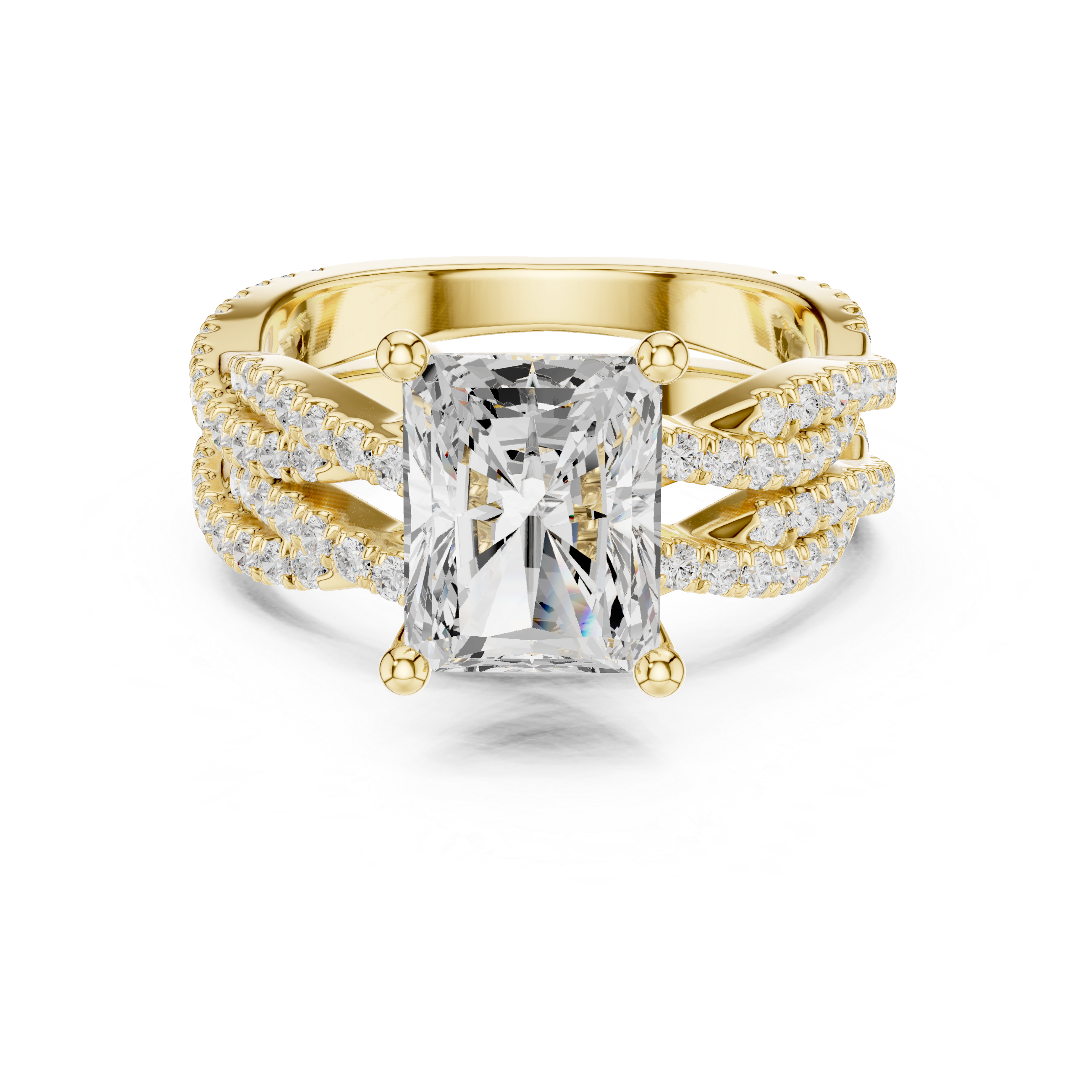 3.23 Carat Radiant Cut Natural Diamond Engagement Ring – J Color SI2 Clarity