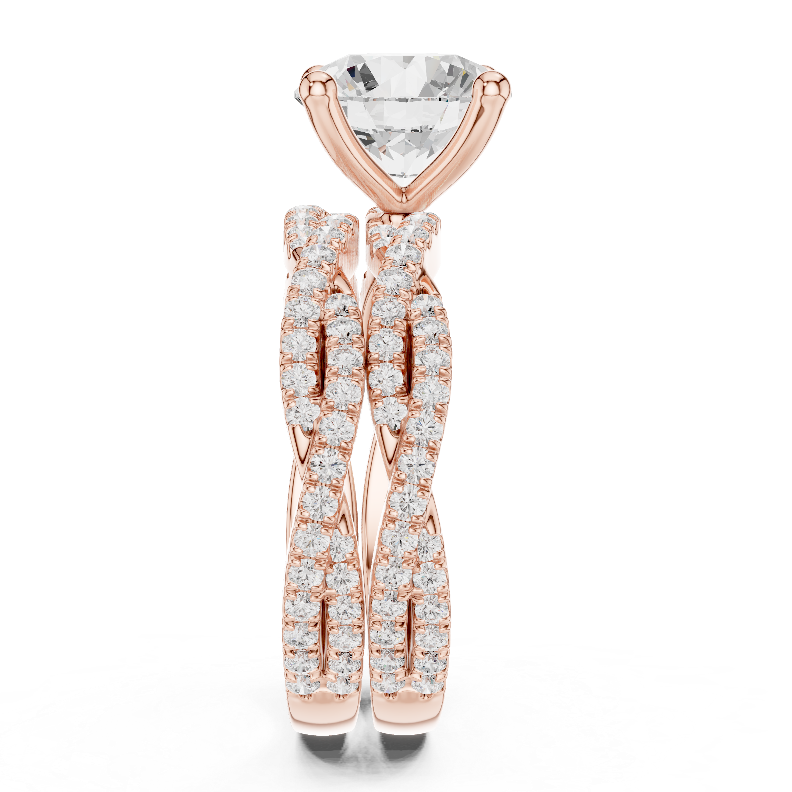 3.23 Carat Round Cut Natural Diamond Engagement Ring – H Color VS2 Clarity