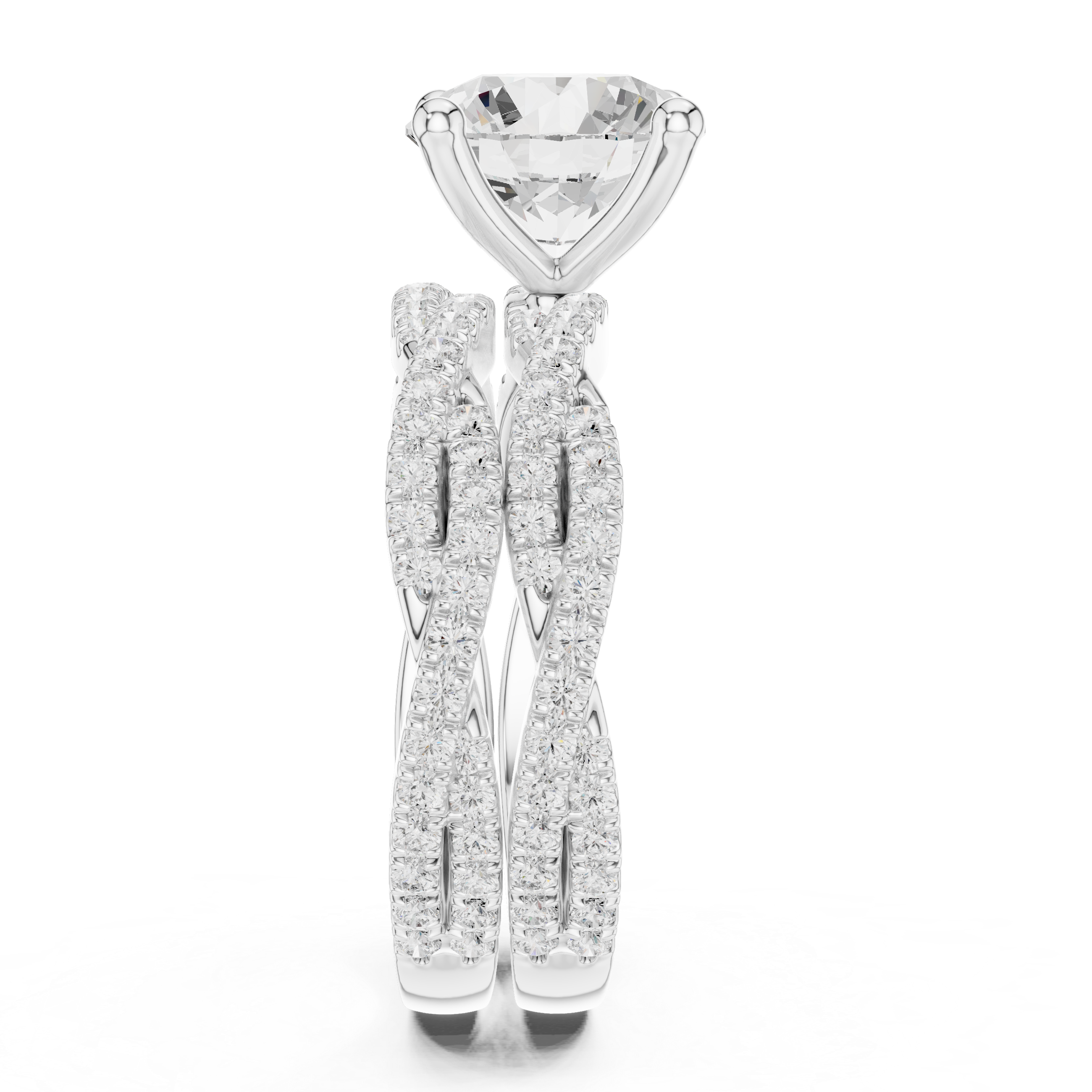 3.23 Carat Round Cut Natural Diamond Engagement Ring – H Color VS2 Clarity