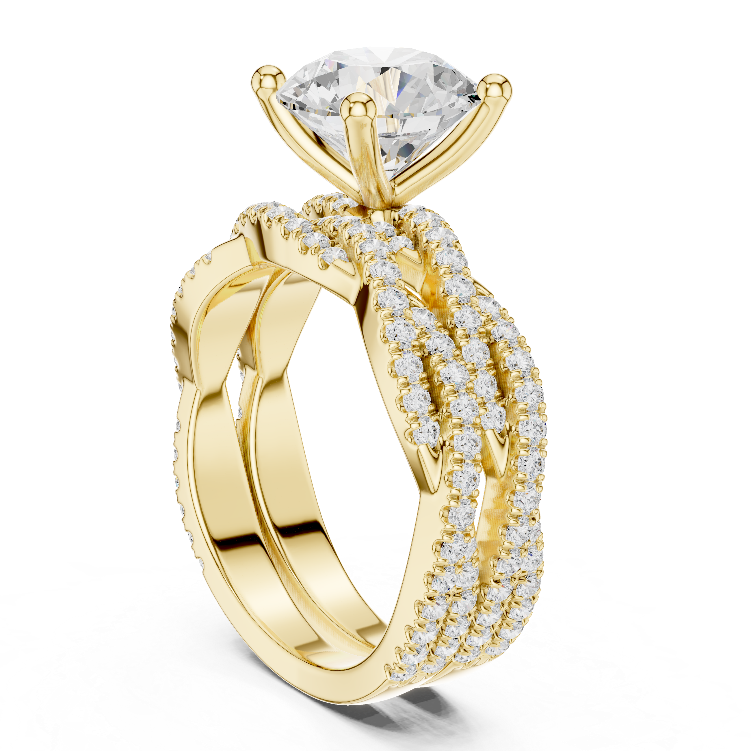 3.23 Carat Round Cut Natural Diamond Engagement Ring – H Color VS2 Clarity