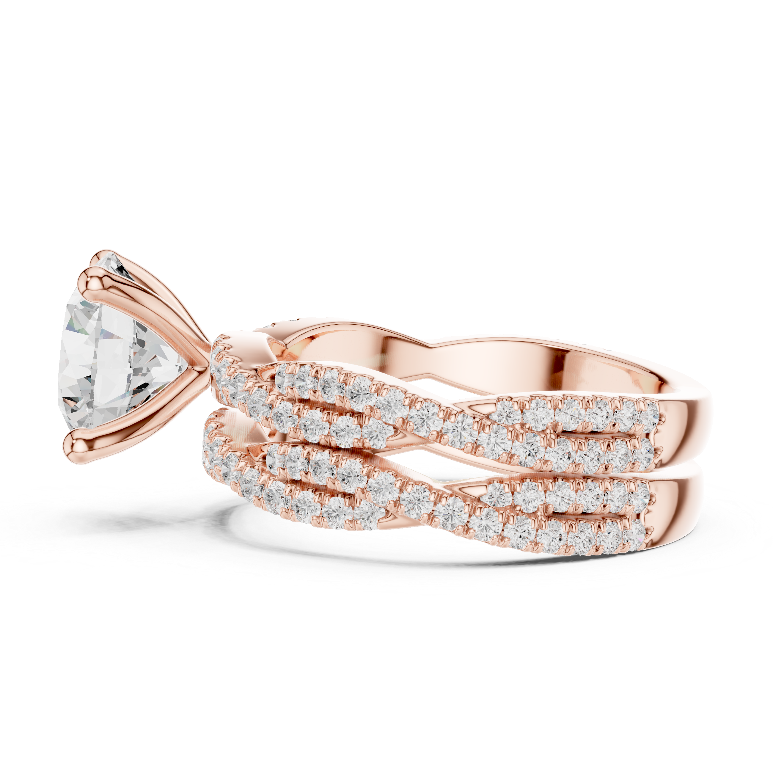 3.23 Carat Round Cut Natural Diamond Engagement Ring – H Color VS2 Clarity