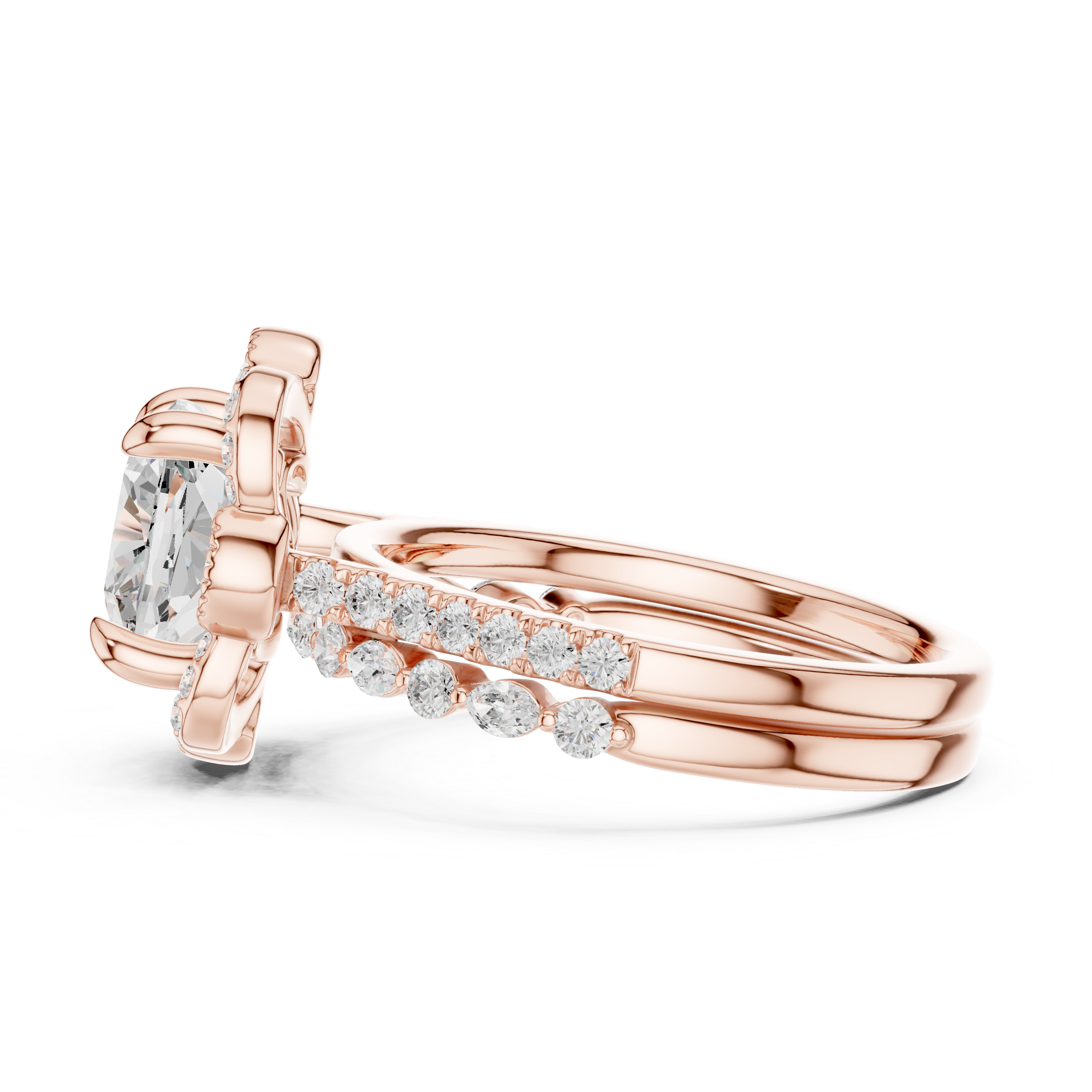 Cushion Cut 3.56ct Natural Diamond Wedding Ring – I Color, VS2 Clarity