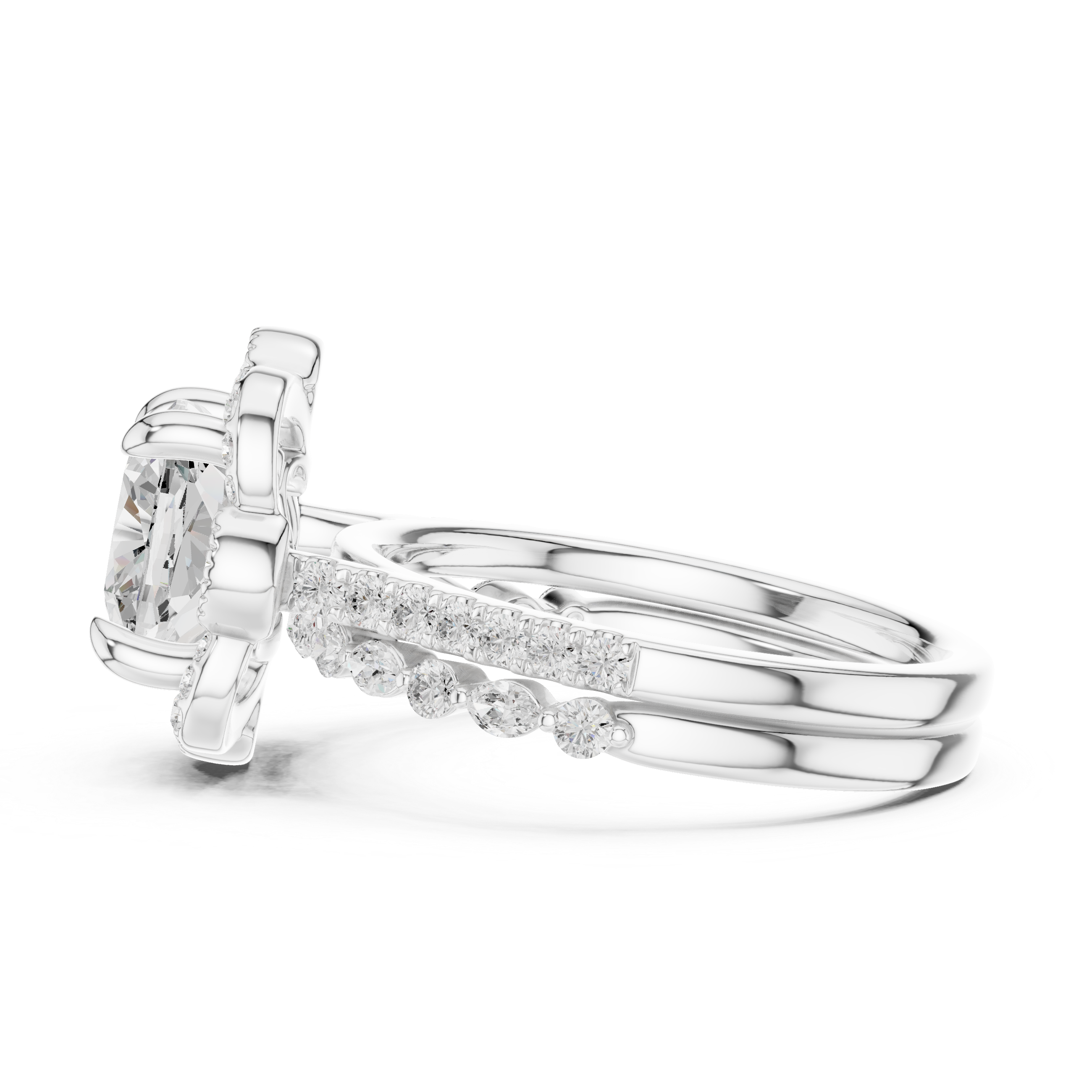 Cushion Cut 3.56ct Natural Diamond Wedding Ring – I Color, VS2 Clarity