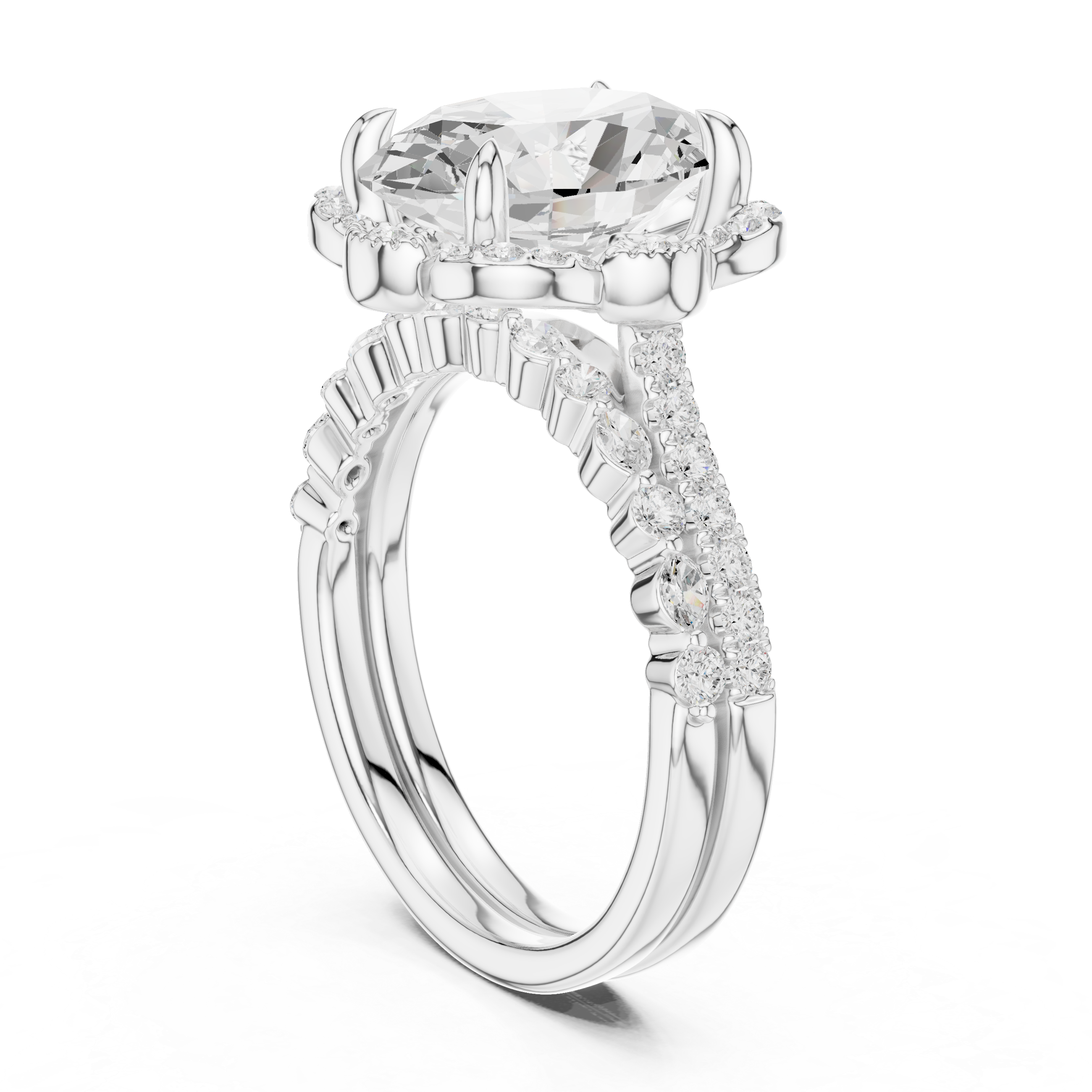 Oval Cut 3.58 Ct Natural Diamond Wedding Ring J/VS1