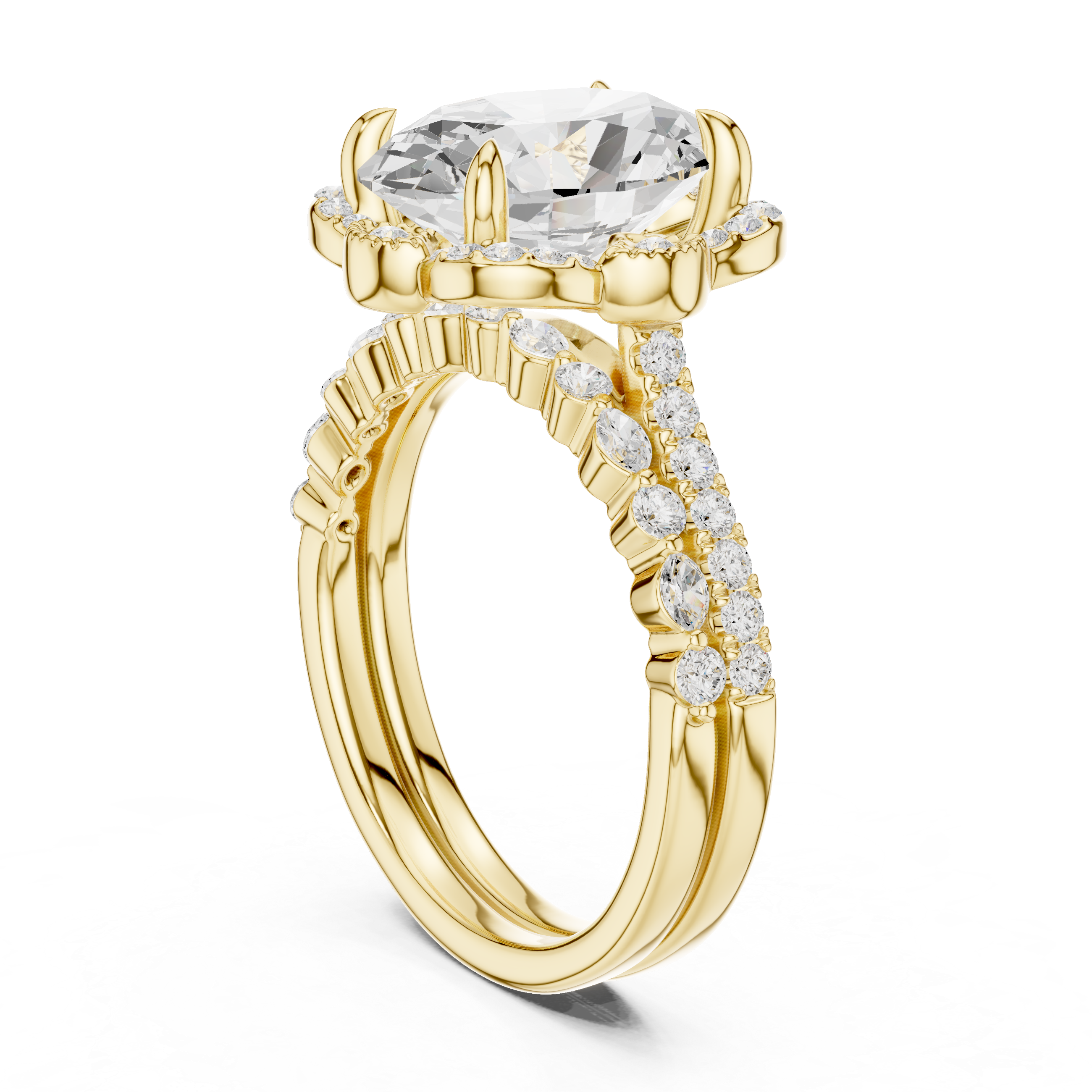 Oval Cut 3.58 Ct Natural Diamond Wedding Ring J/VS1