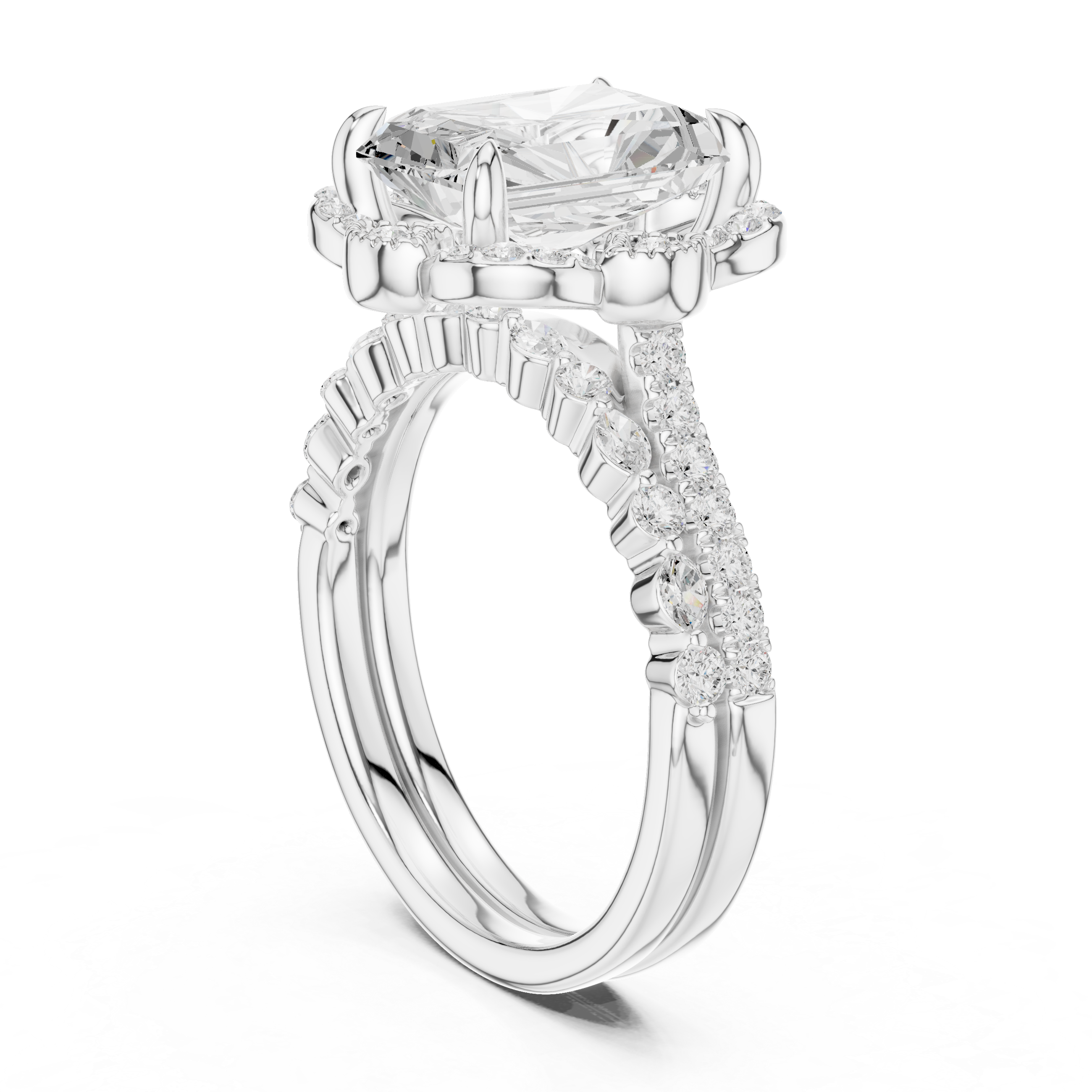 Radiant Cut 3.59 Ct Natural Diamond Ring – H/VS1