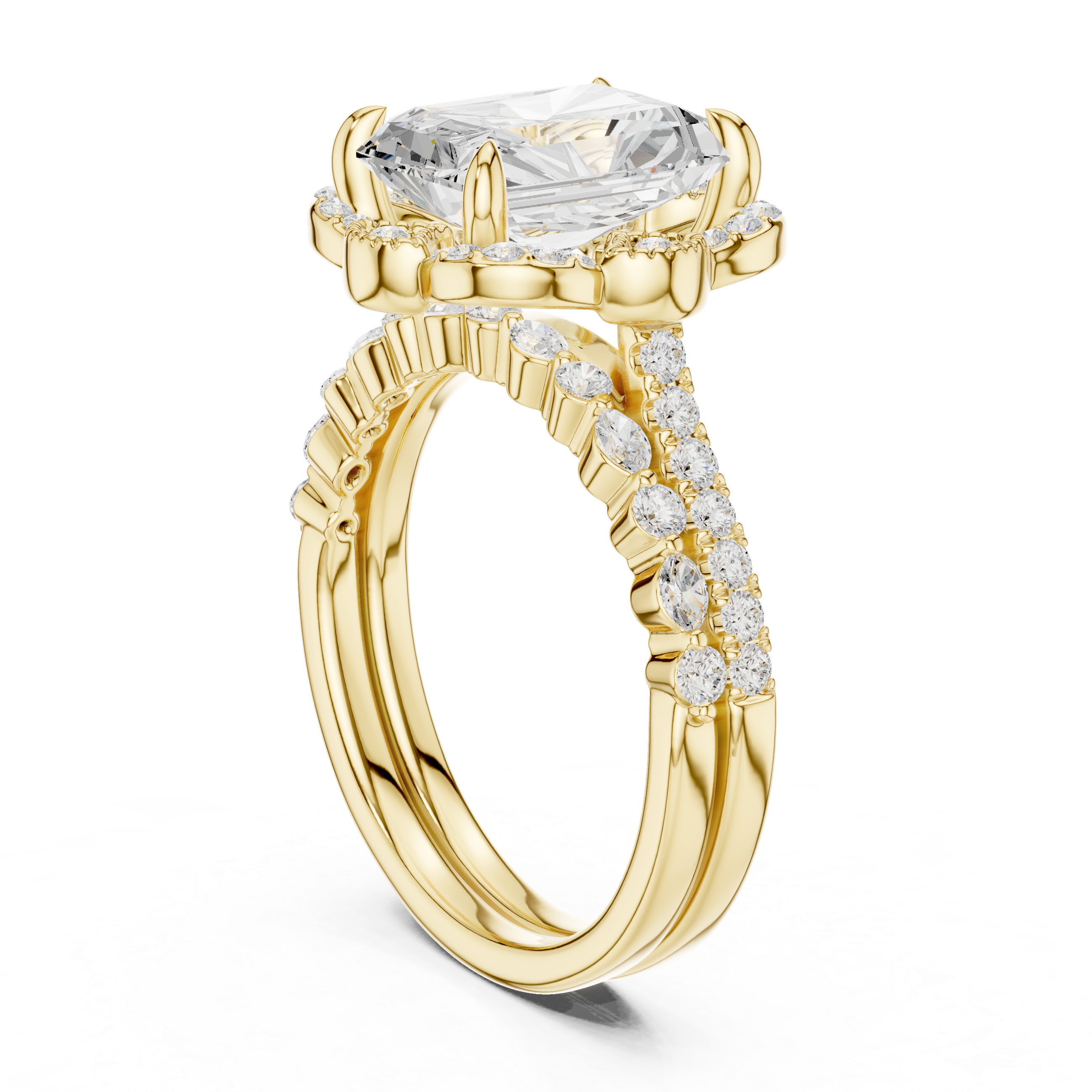 Radiant Cut 3.59 Ct Natural Diamond Ring – H/VS1