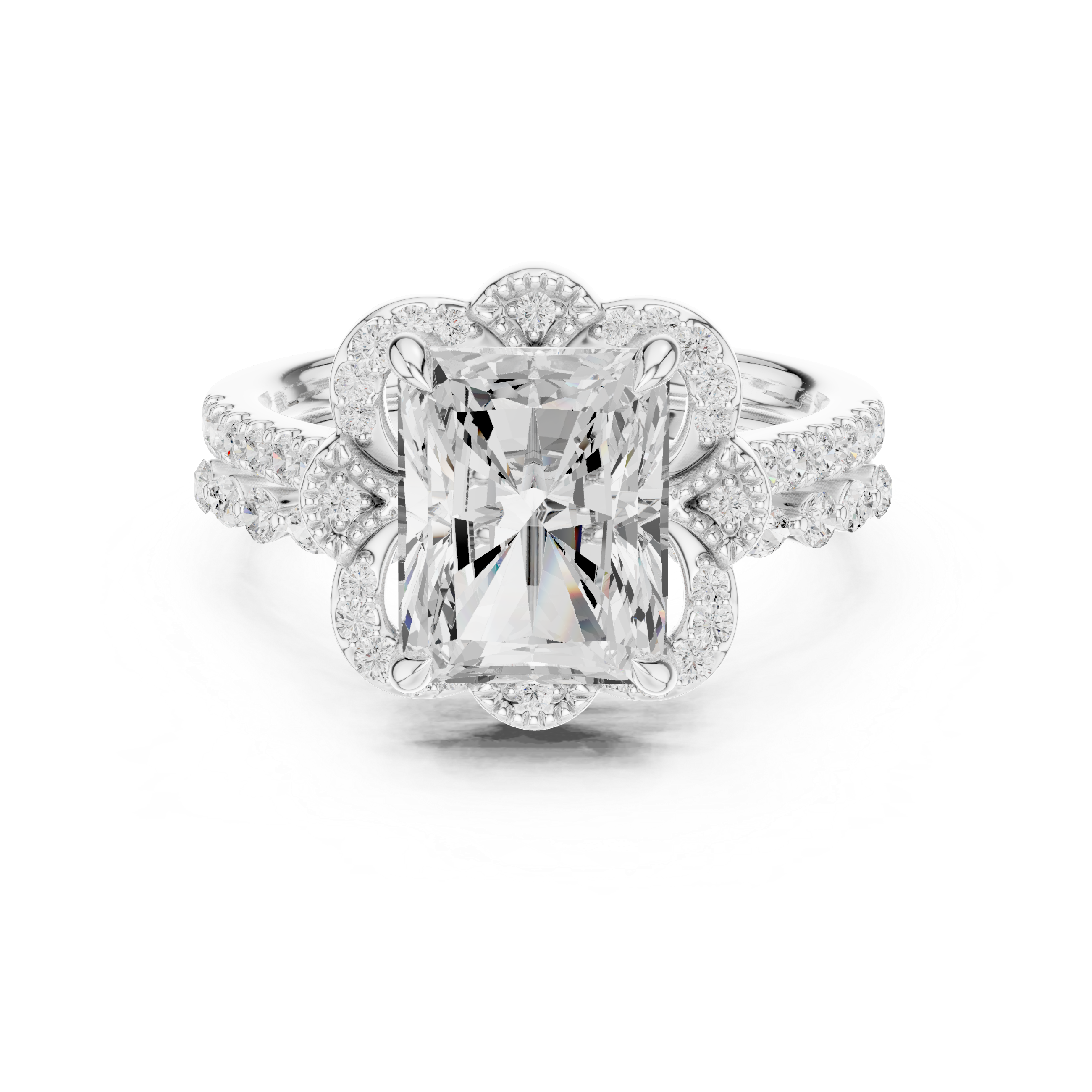 Radiant Cut 3.59 Ct Natural Diamond Ring – H/VS1