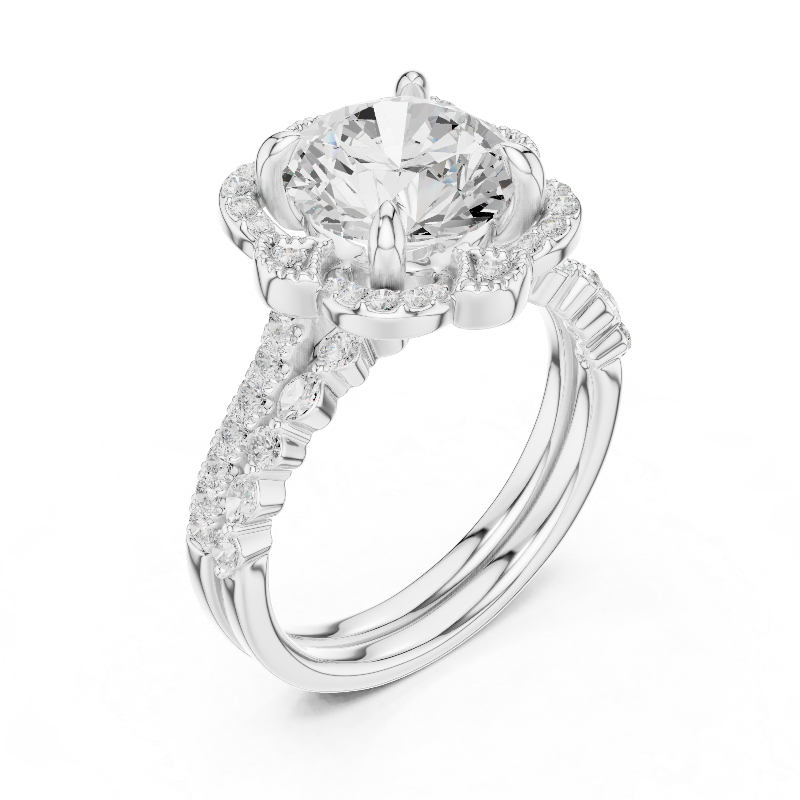 Brilliant Round 3.56 Ct Natural Diamond Ring – H/VS2