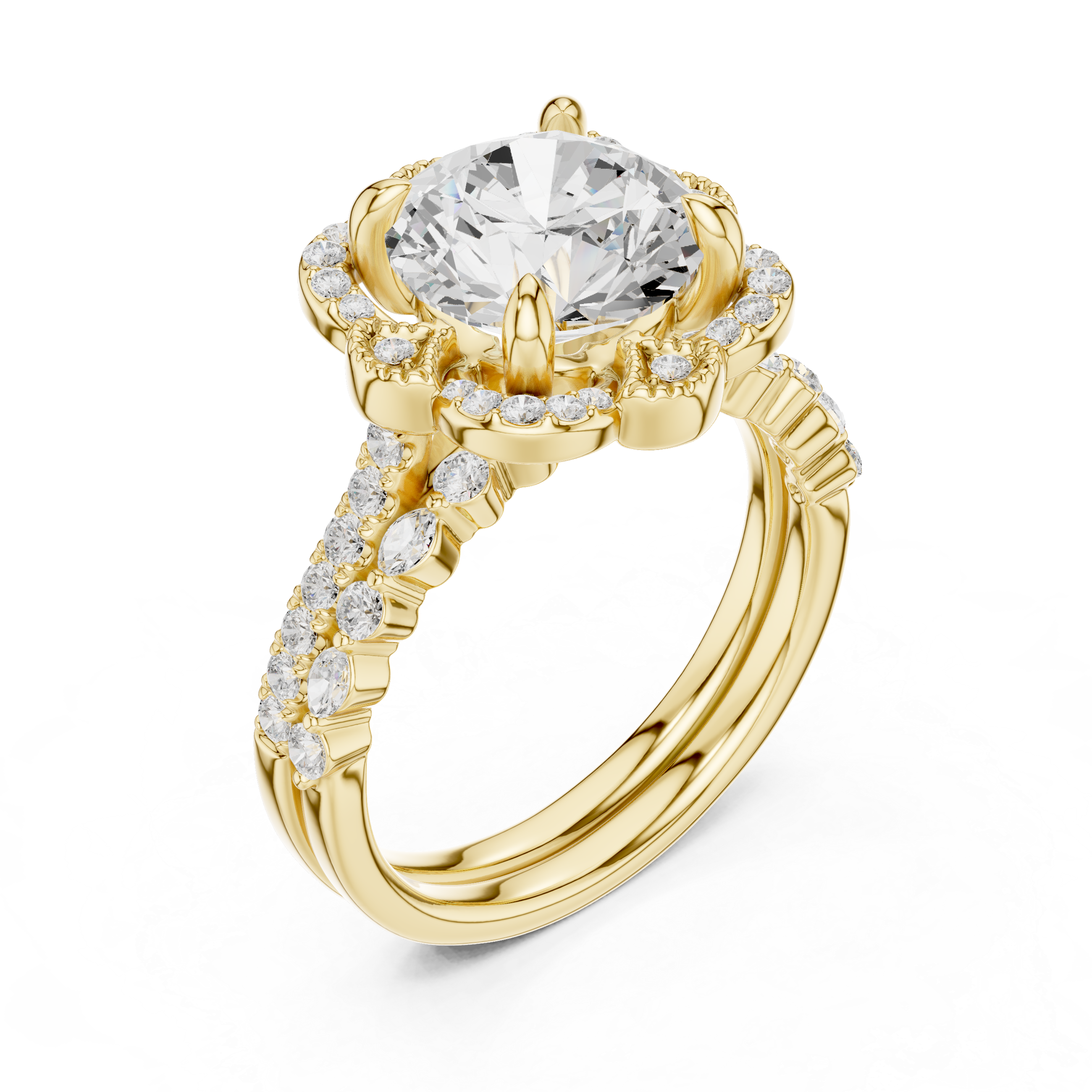 Brilliant Round 3.56 Ct Natural Diamond Ring – H/VS2