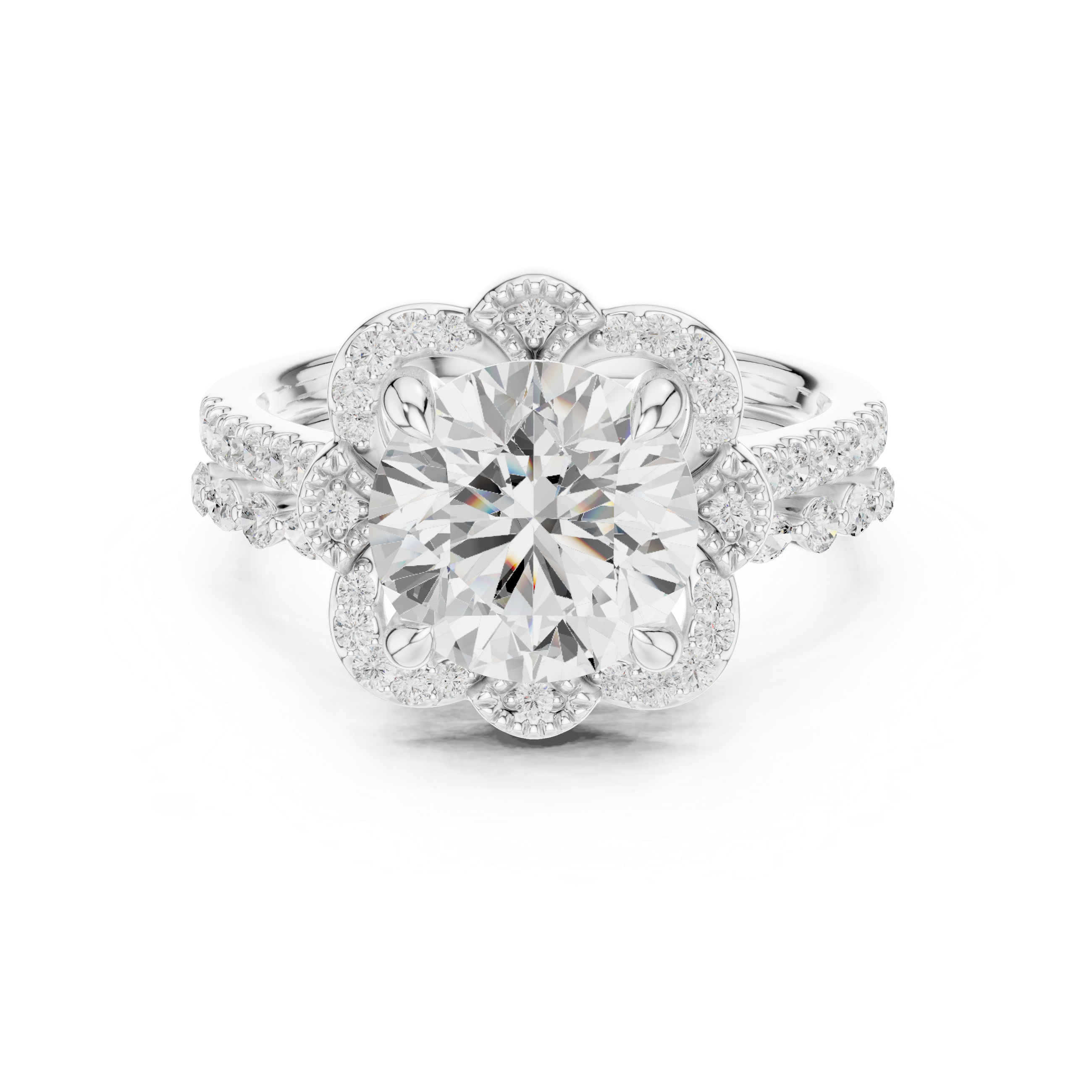 Brilliant Round 3.56 Ct Natural Diamond Ring – H/VS2