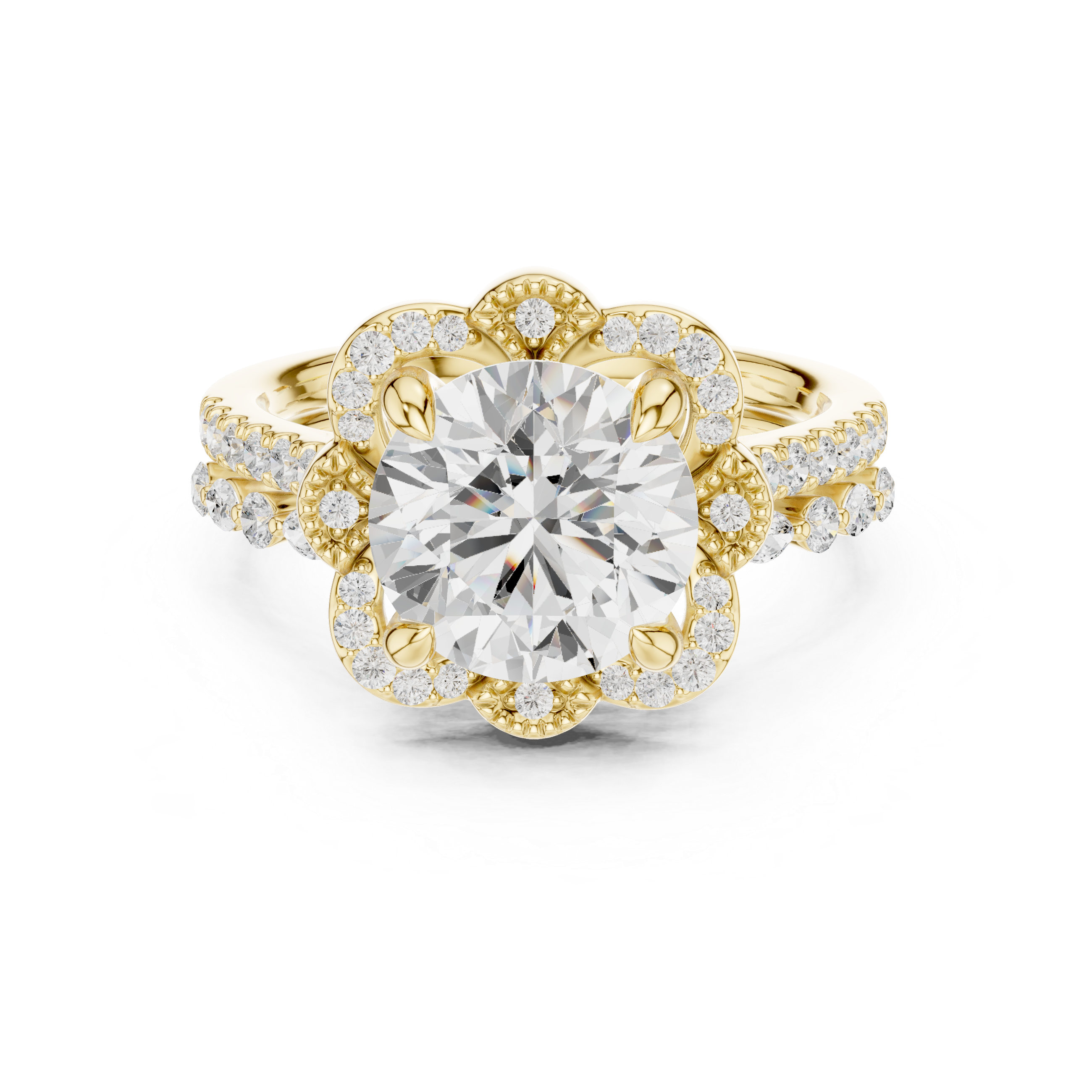 Brilliant Round 3.56 Ct Natural Diamond Ring – H/VS2
