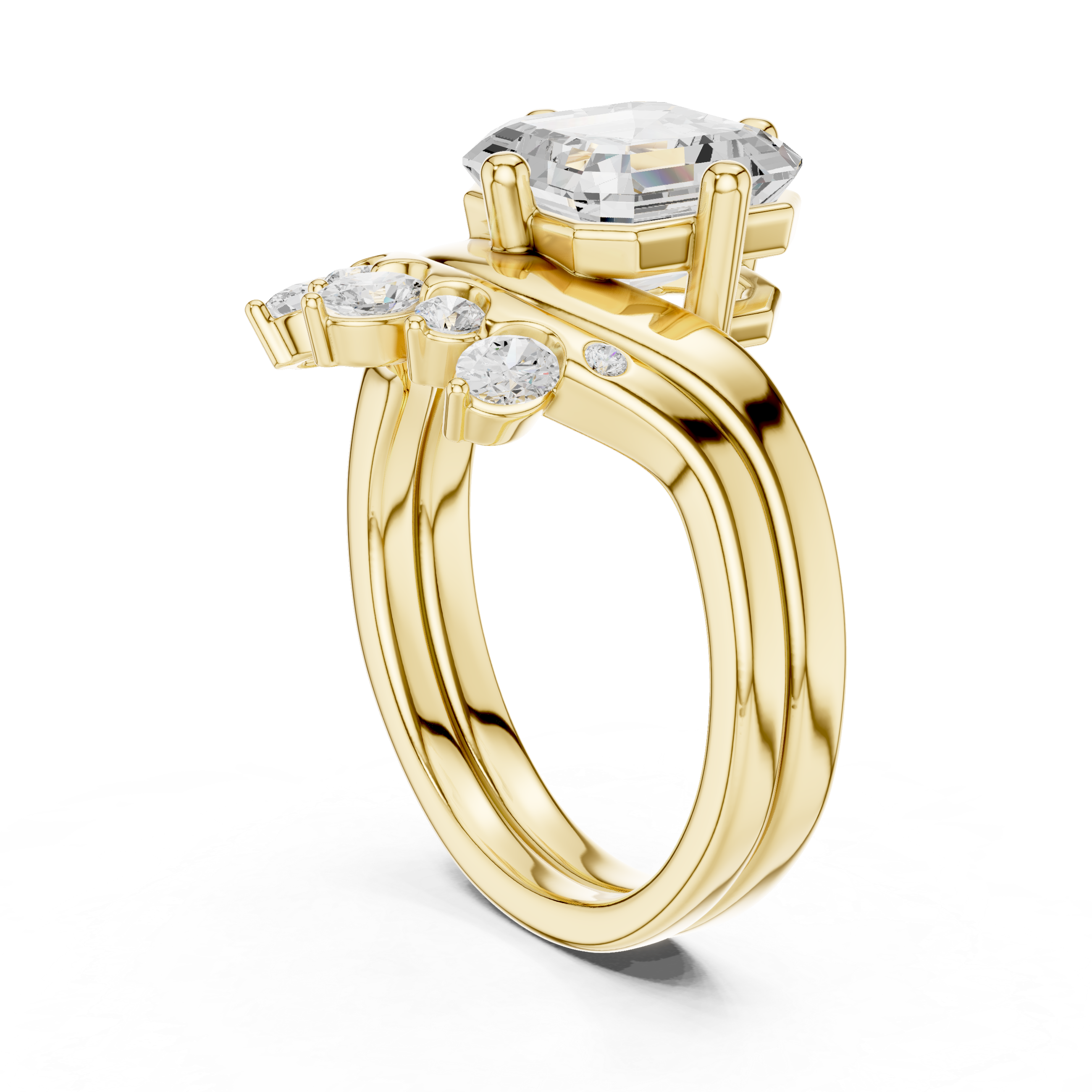 Asscher Cut 2.83 Ct Natural Diamond Ring – H/VS2