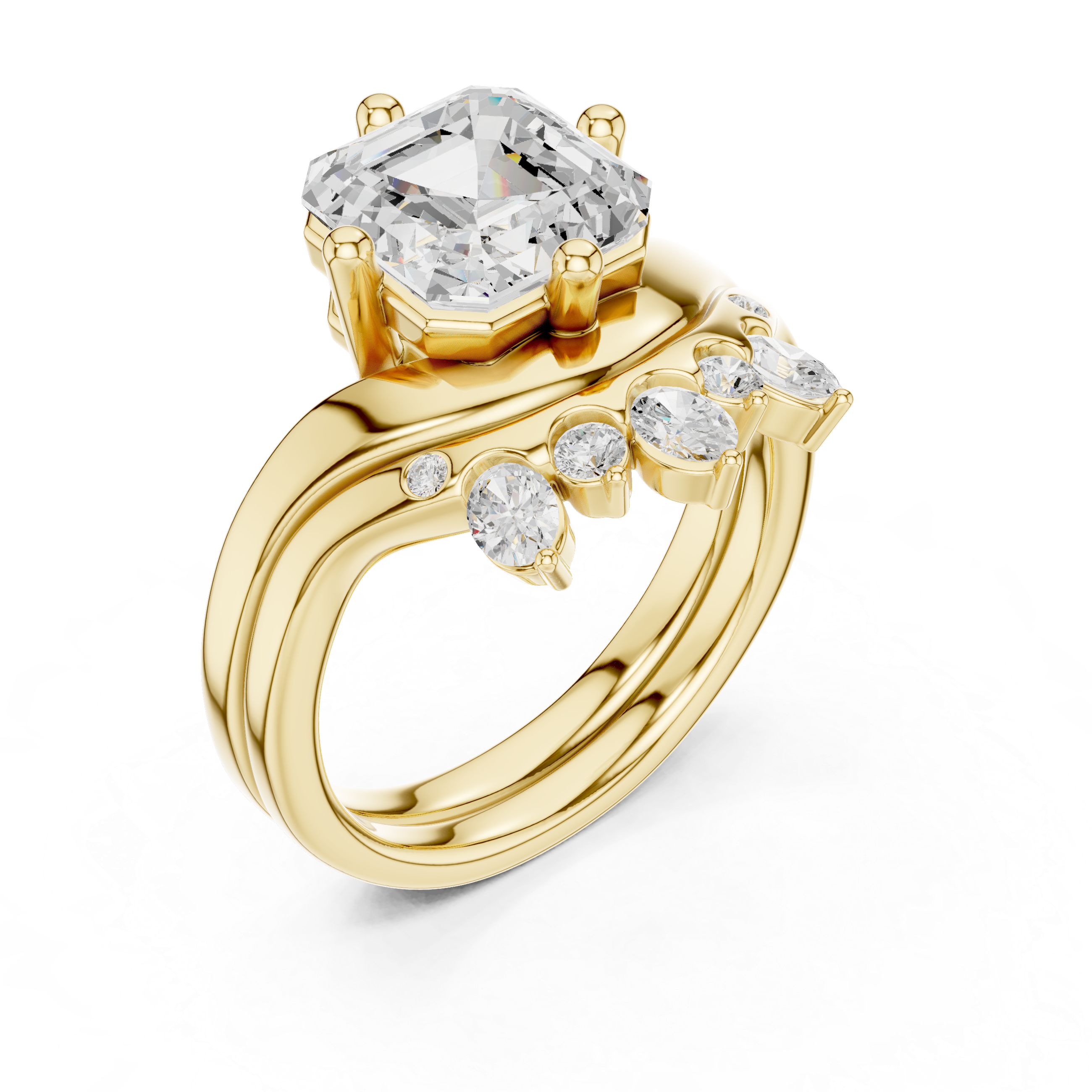 Asscher Cut 2.83 Ct Natural Diamond Ring – H/VS2