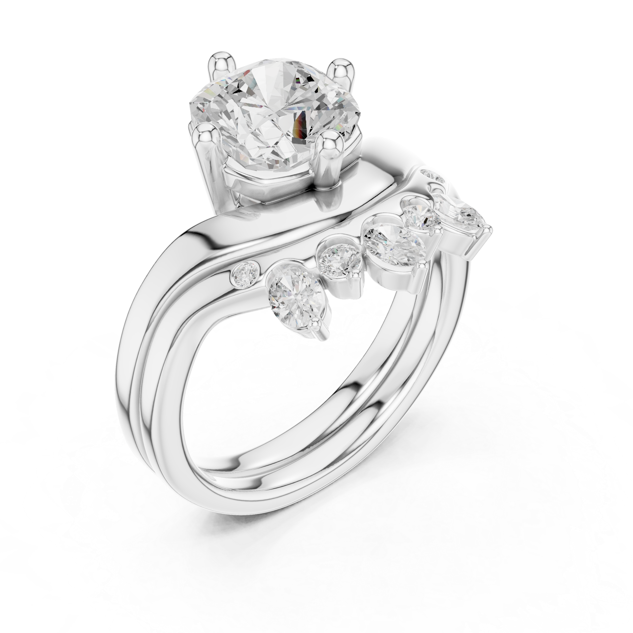 Cushion Cut 2.83 Ct Natural Diamond Ring – J/SI1