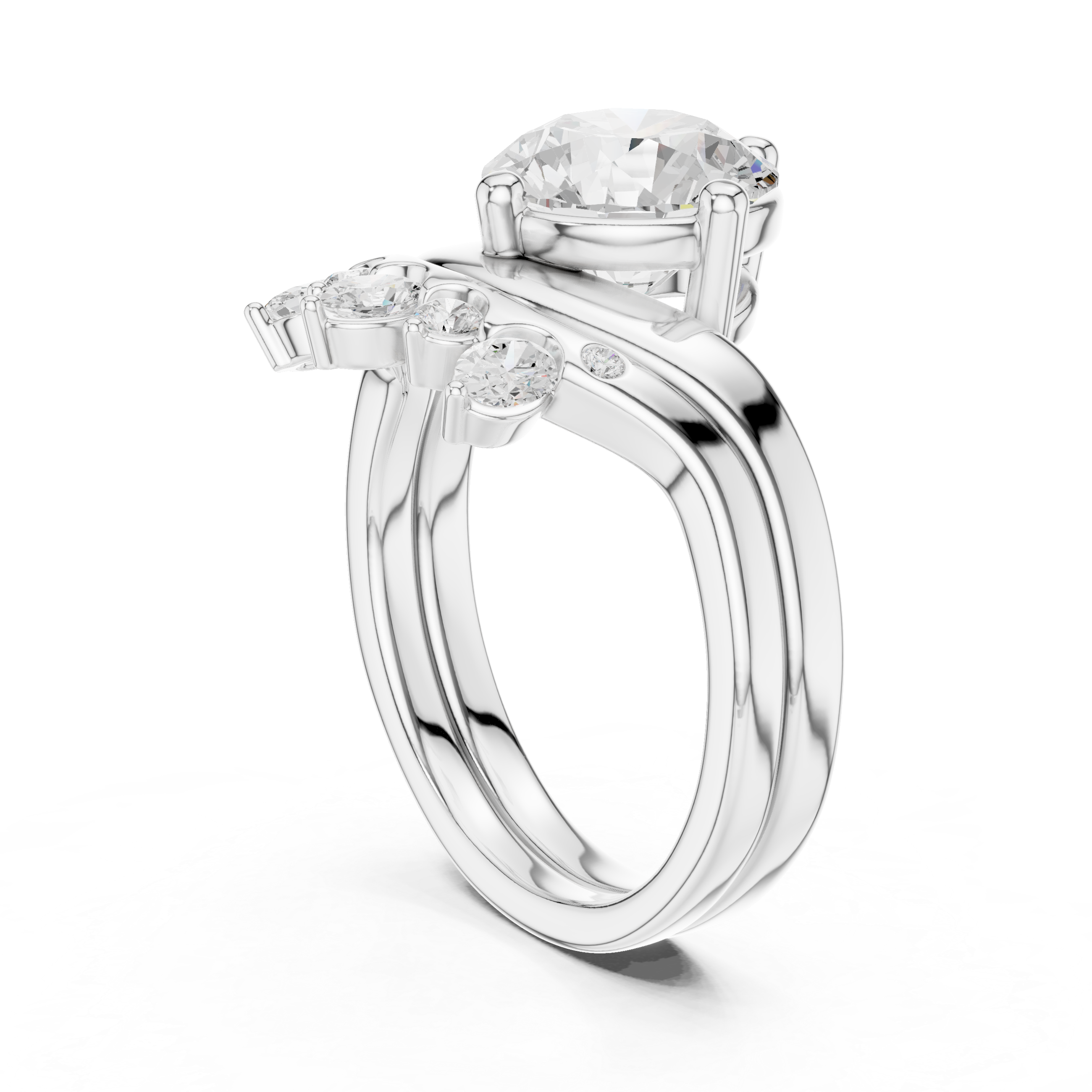 2.83 Ct Natural Diamond Engagement Ring H VS1