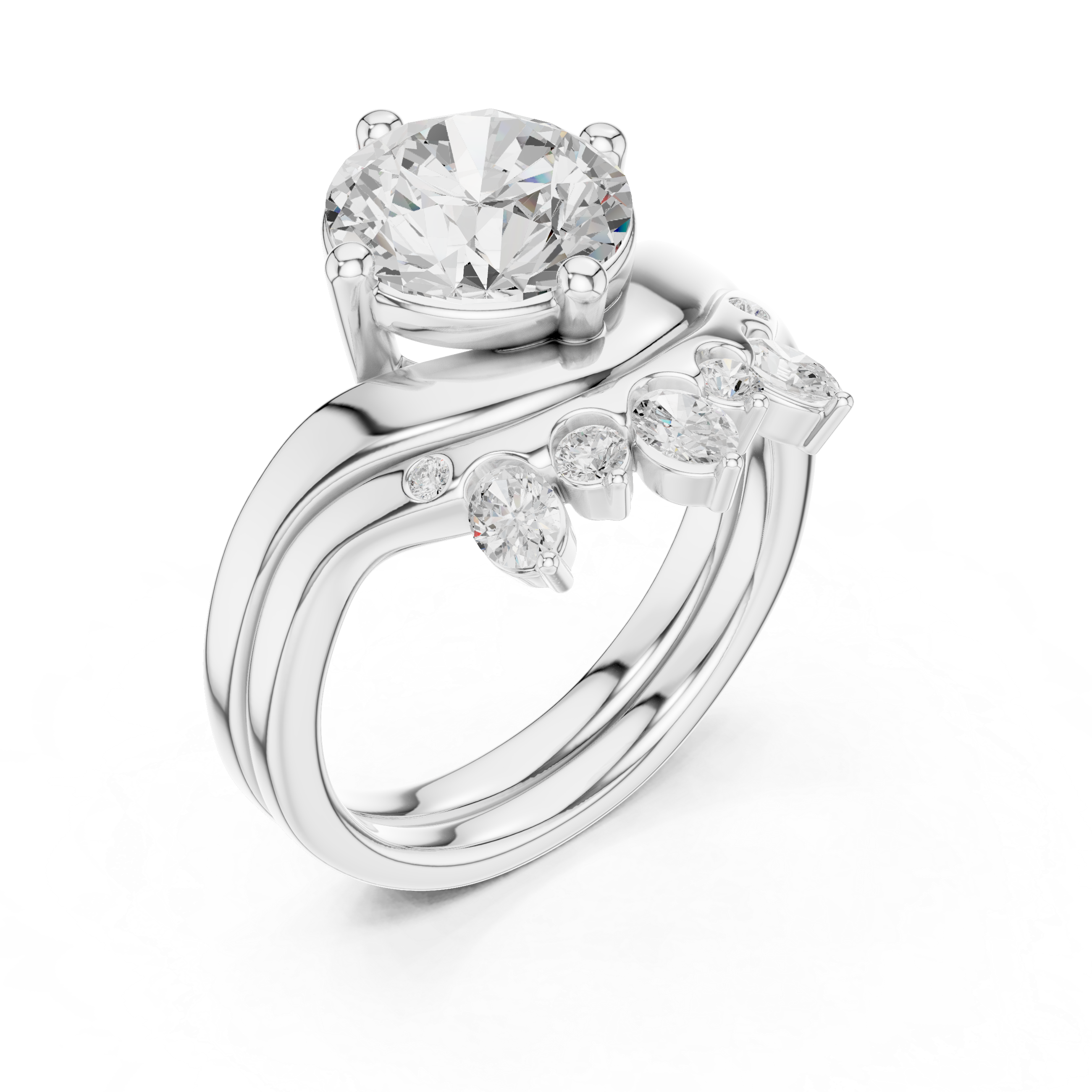 2.83 Ct Natural Diamond Engagement Ring H VS1