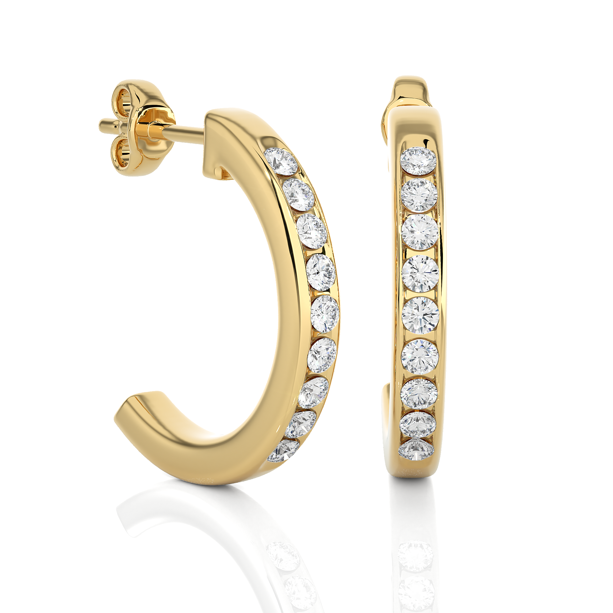 Buy 0.46Ct Natural Diamond Hoop Earrings | Solitairekart