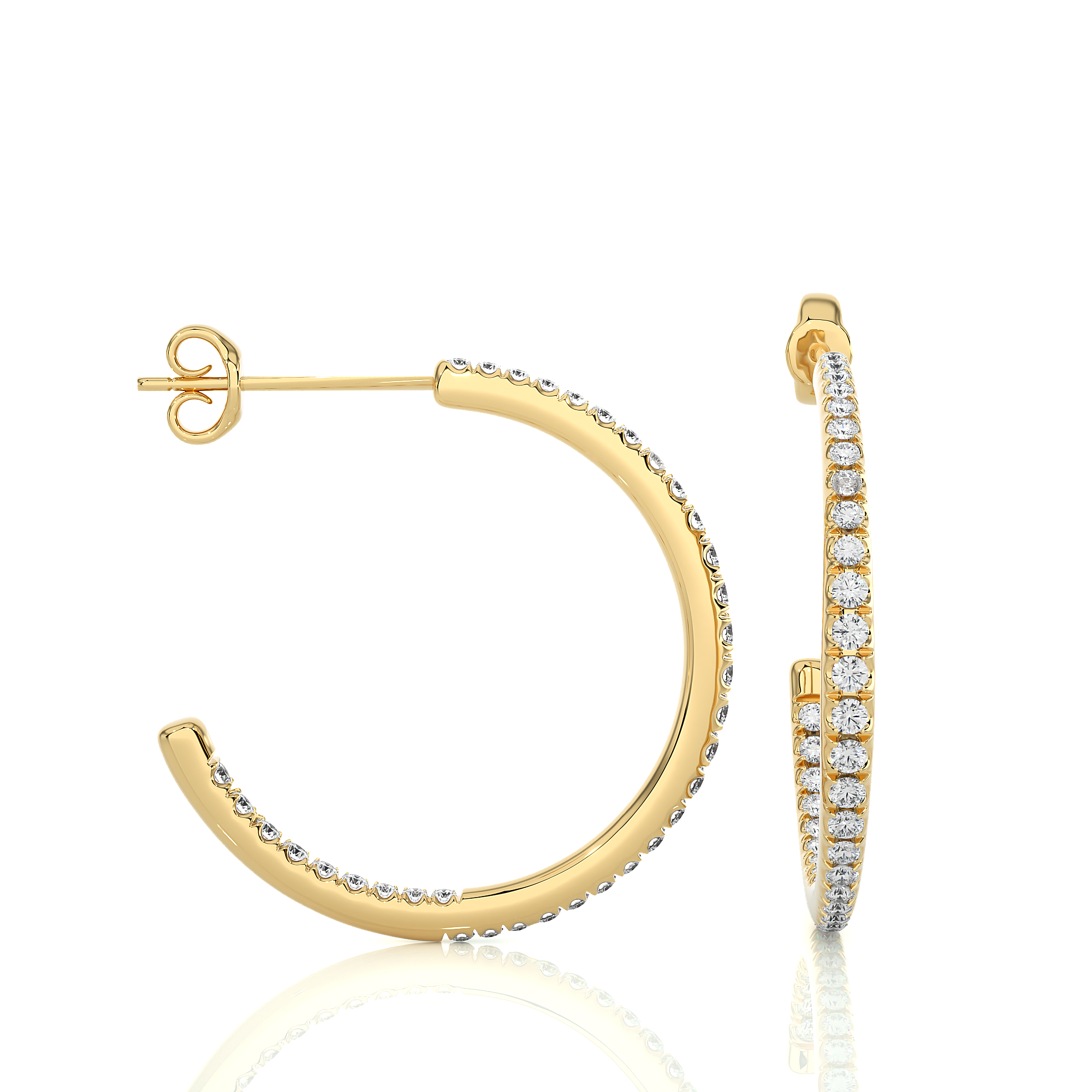 Buy 0.38Ct Natural Diamond Hoop Earrings | Solitairekart