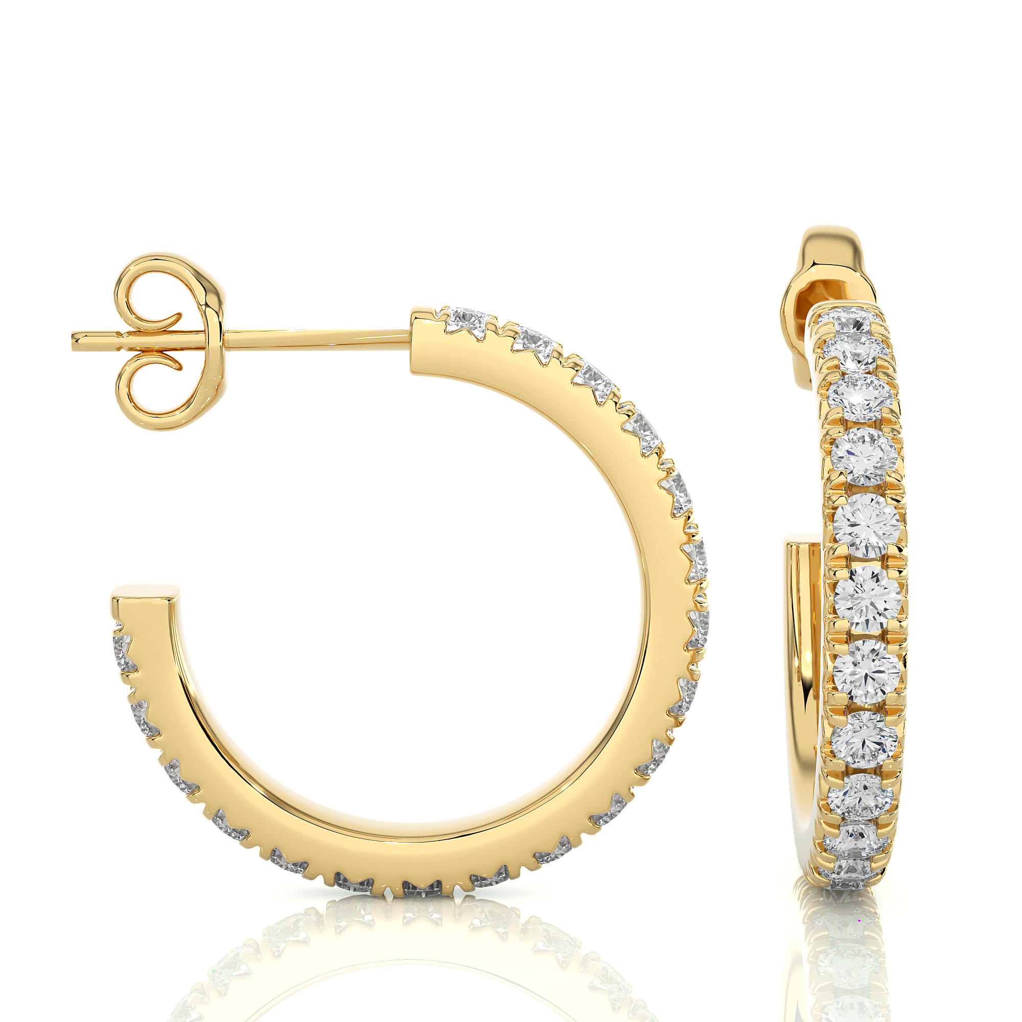 Buy 0.70Ct Natural Diamond Hoop Earrings | Solitairekart