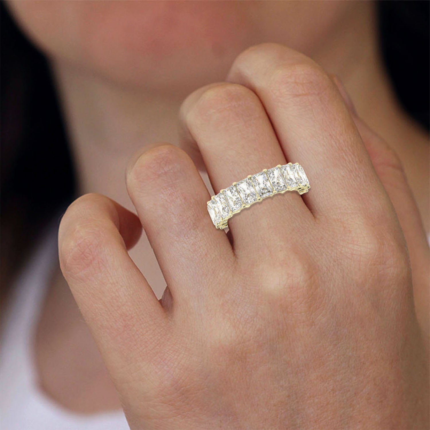 Buy 7.82Ct Eternity Natural Diamond Ring | Solitairekart