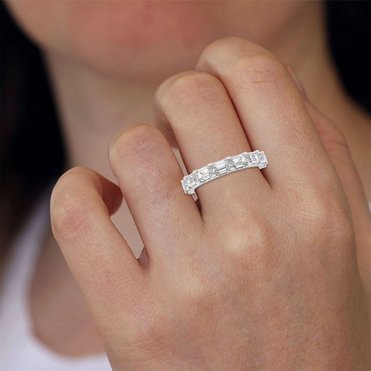 Buy 3.55Ct Eternity Natural Diamond Band | Solitairekart