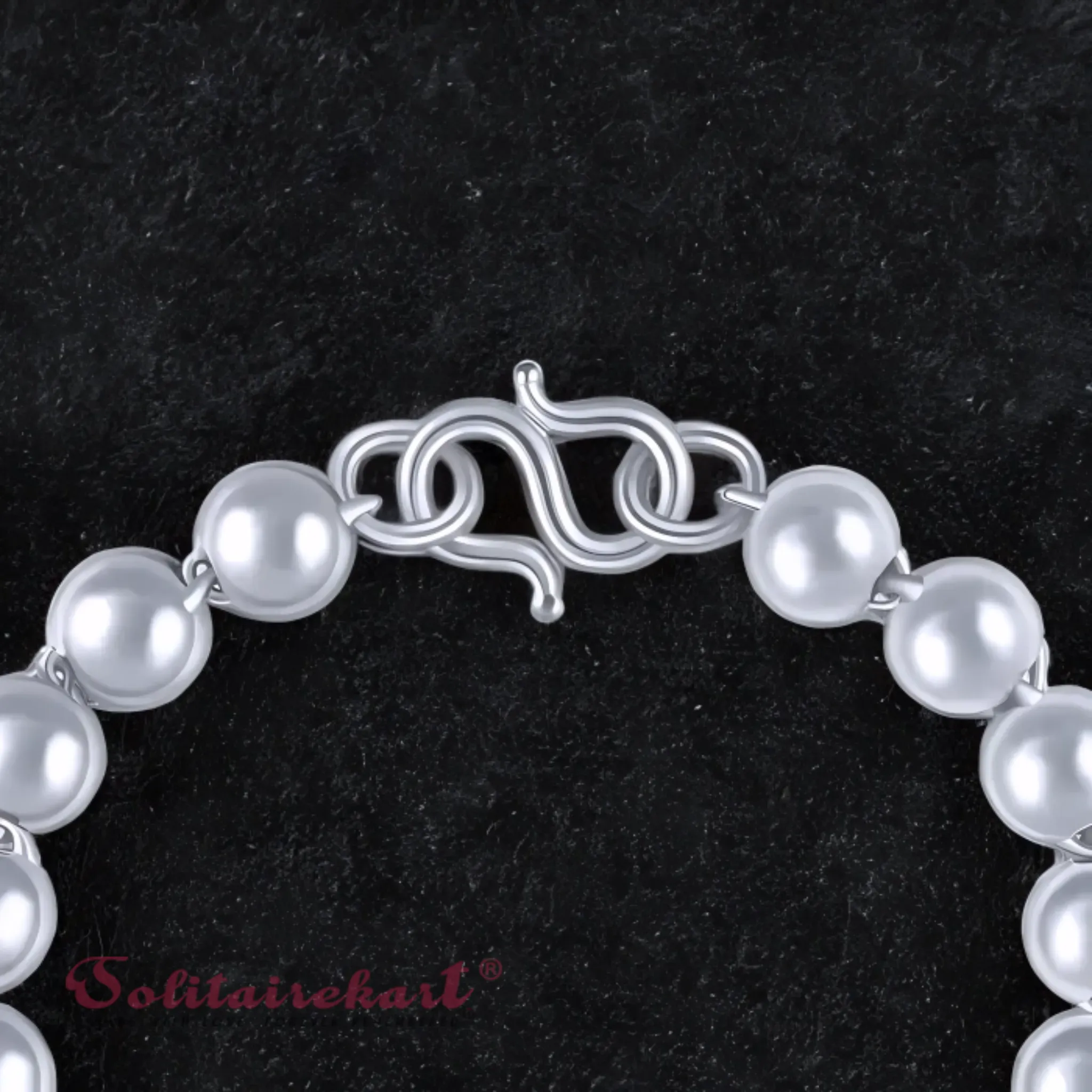 Solitairekart Platinum Beaded Charm Bracelets 37.542gm Weight For Unisex.