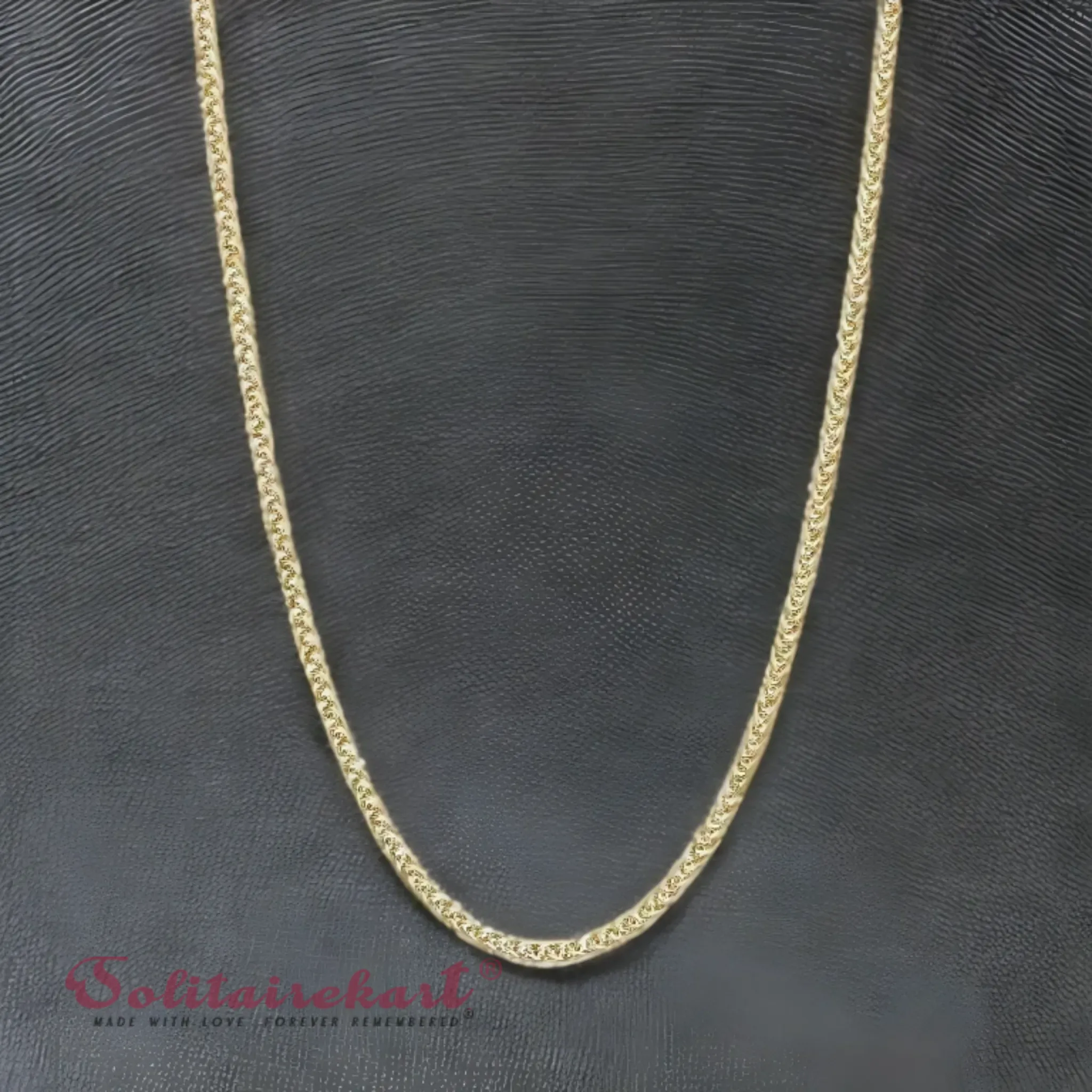 Solitairekart 14k yellow Gold Cobra Design Necklace Classic Chain 1.8864grm For Unisex.