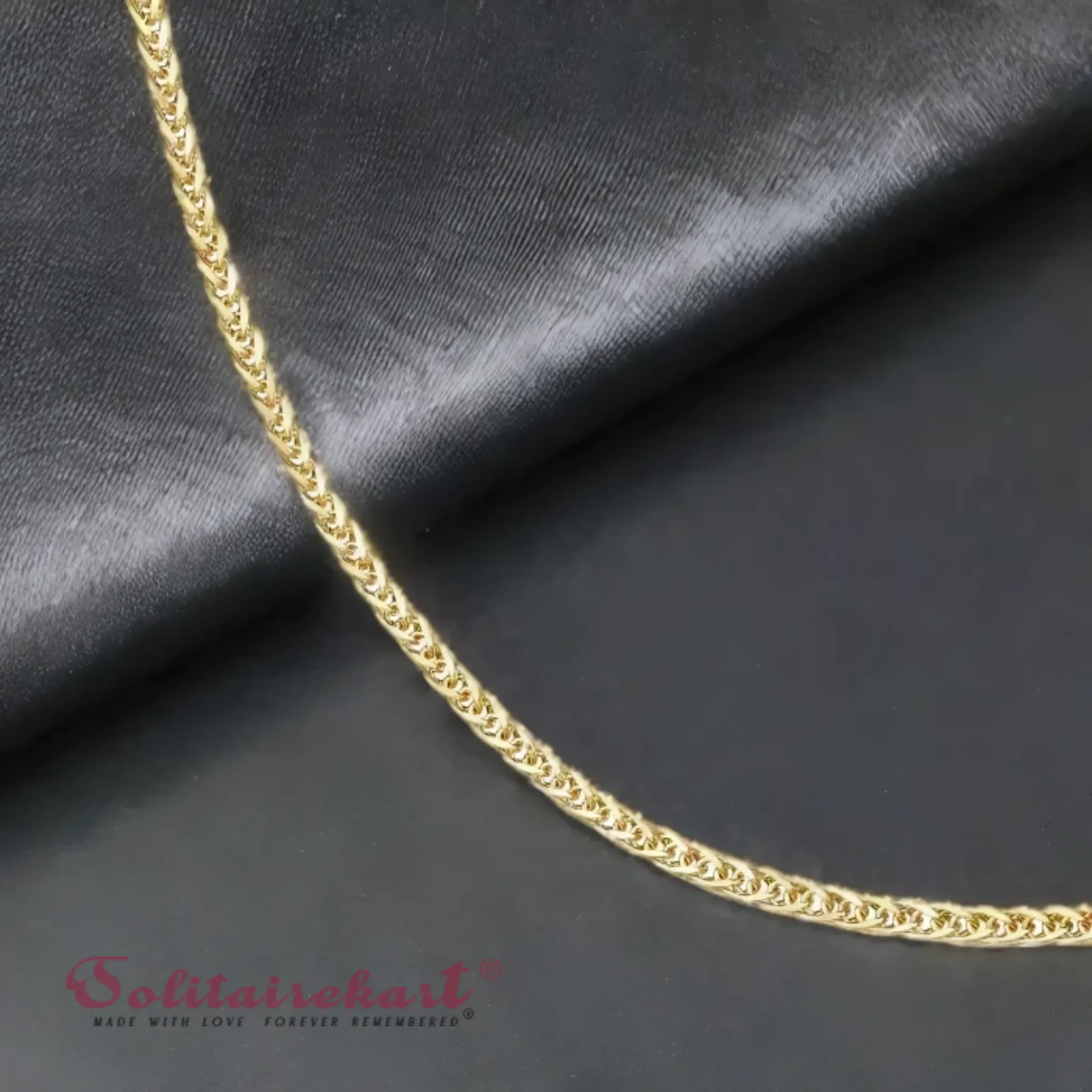 Solitairekart 14k yellow Gold Cobra Design Necklace Classic Chain 1.8864grm For Unisex.