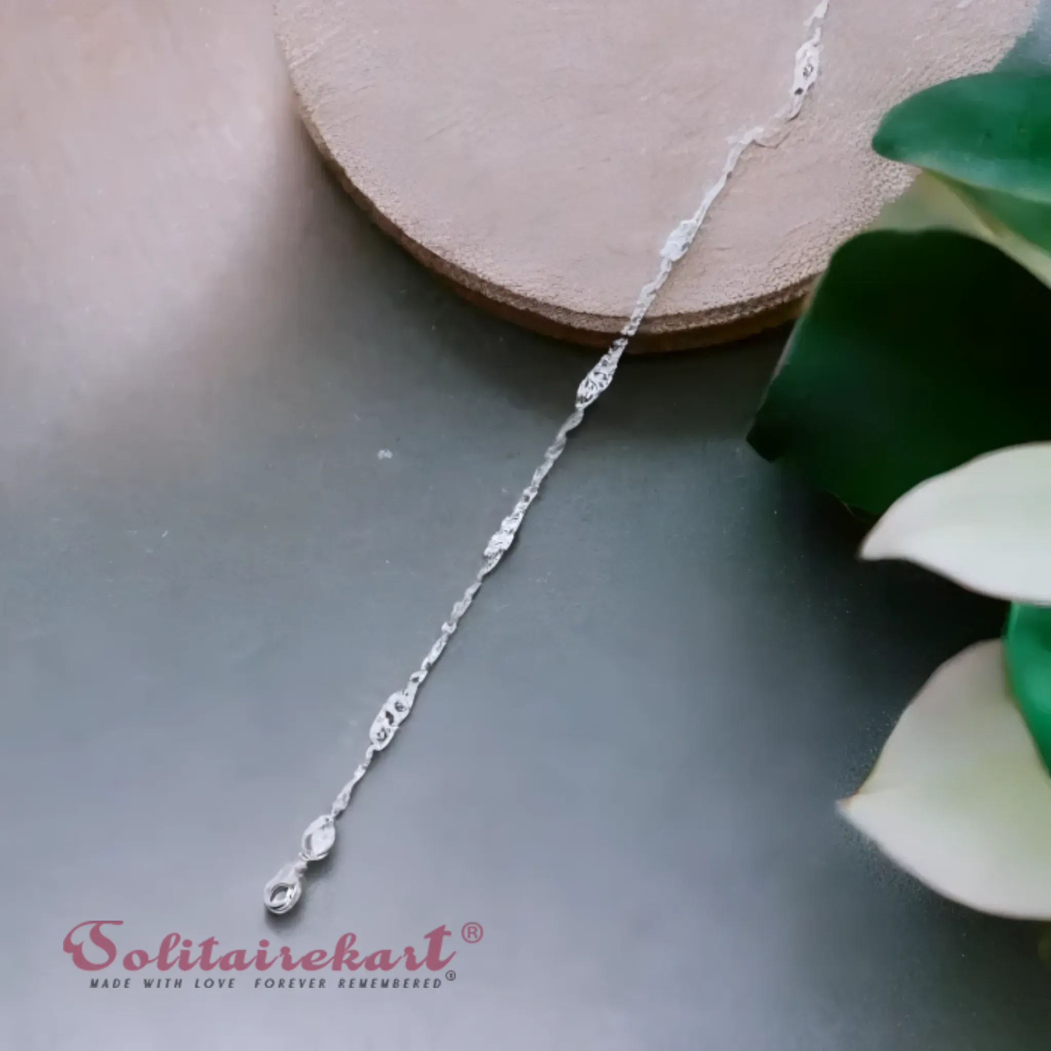 Solitairekart Platinum Minimalist Geometric Bracelet 2.133gm Weight For Unisex.