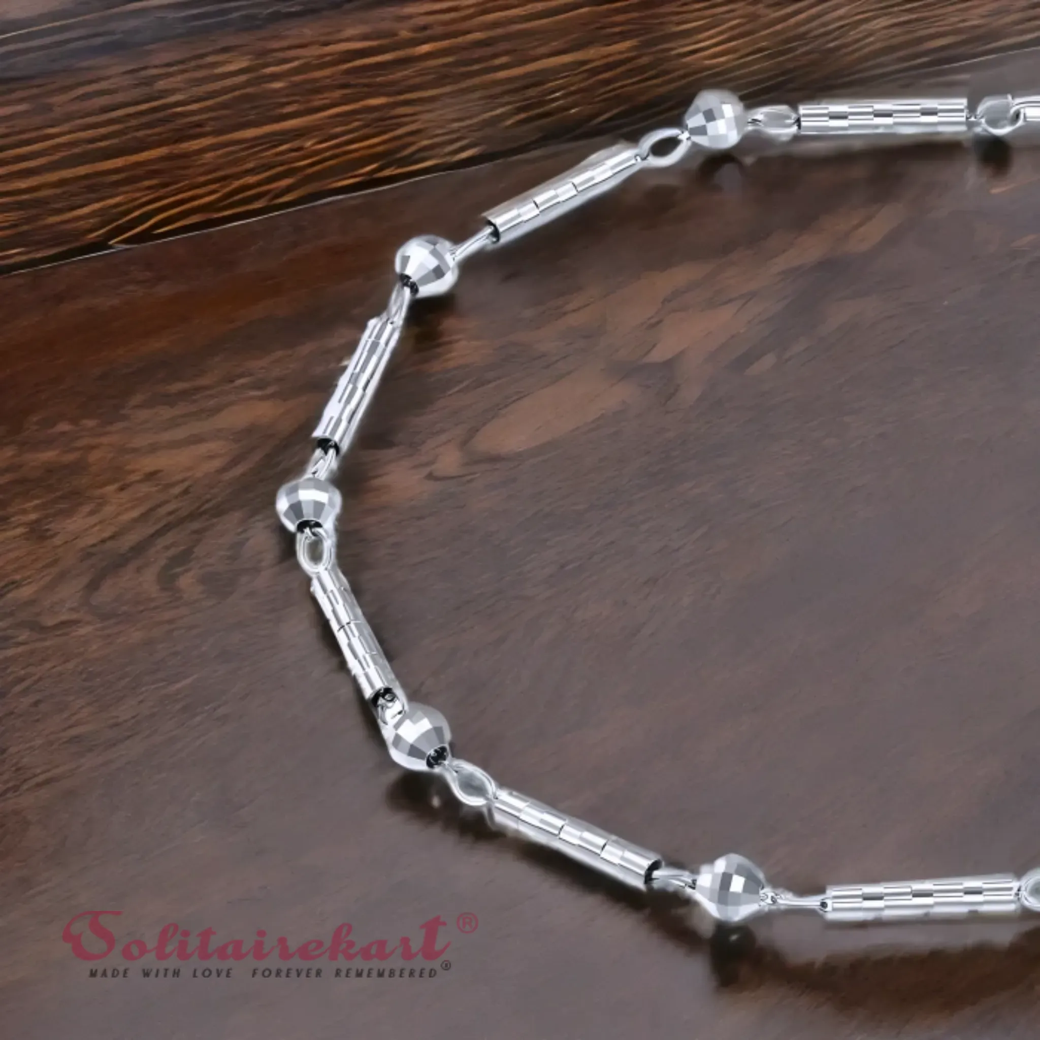 Solitairekart Platinum Fancy Bar Bracelets Link Design 3.256gm Weight For Unisex.