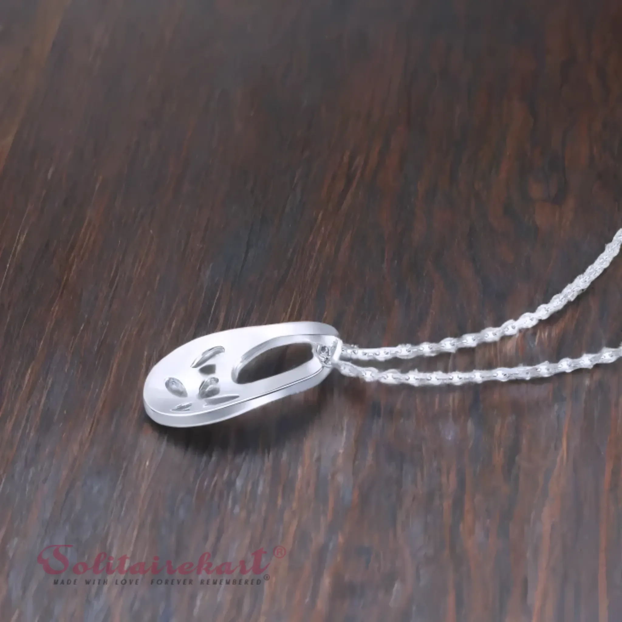 Solitairekart Teardrop Cutout Floral Platinum Pendant 1.984gm Weight For Woman.