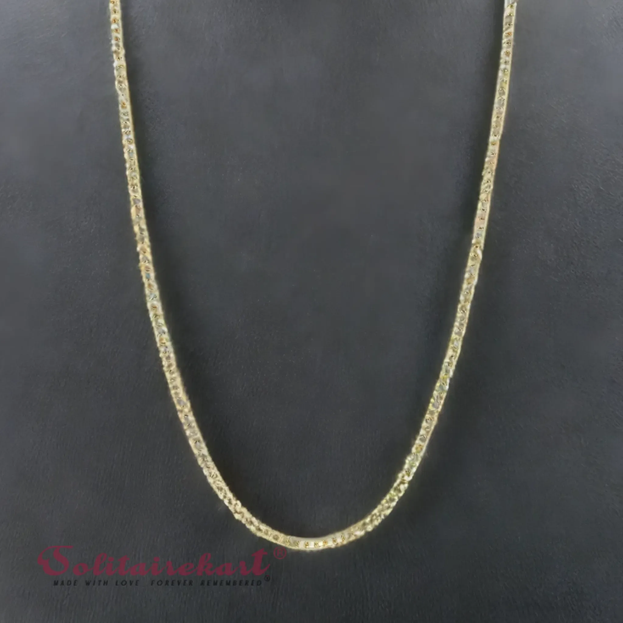 Solitairekart 14k yellow Gold Modern Square Cuban Chain 1.3472grm For Unisex.
